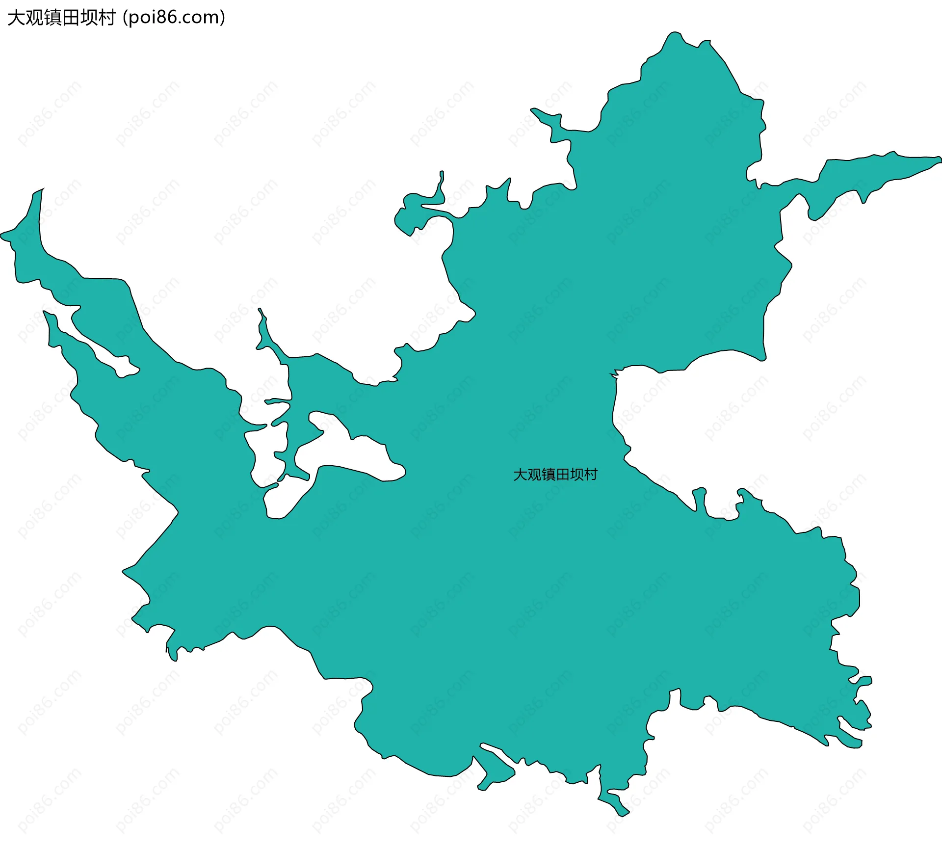 大观镇田坝村边界地图