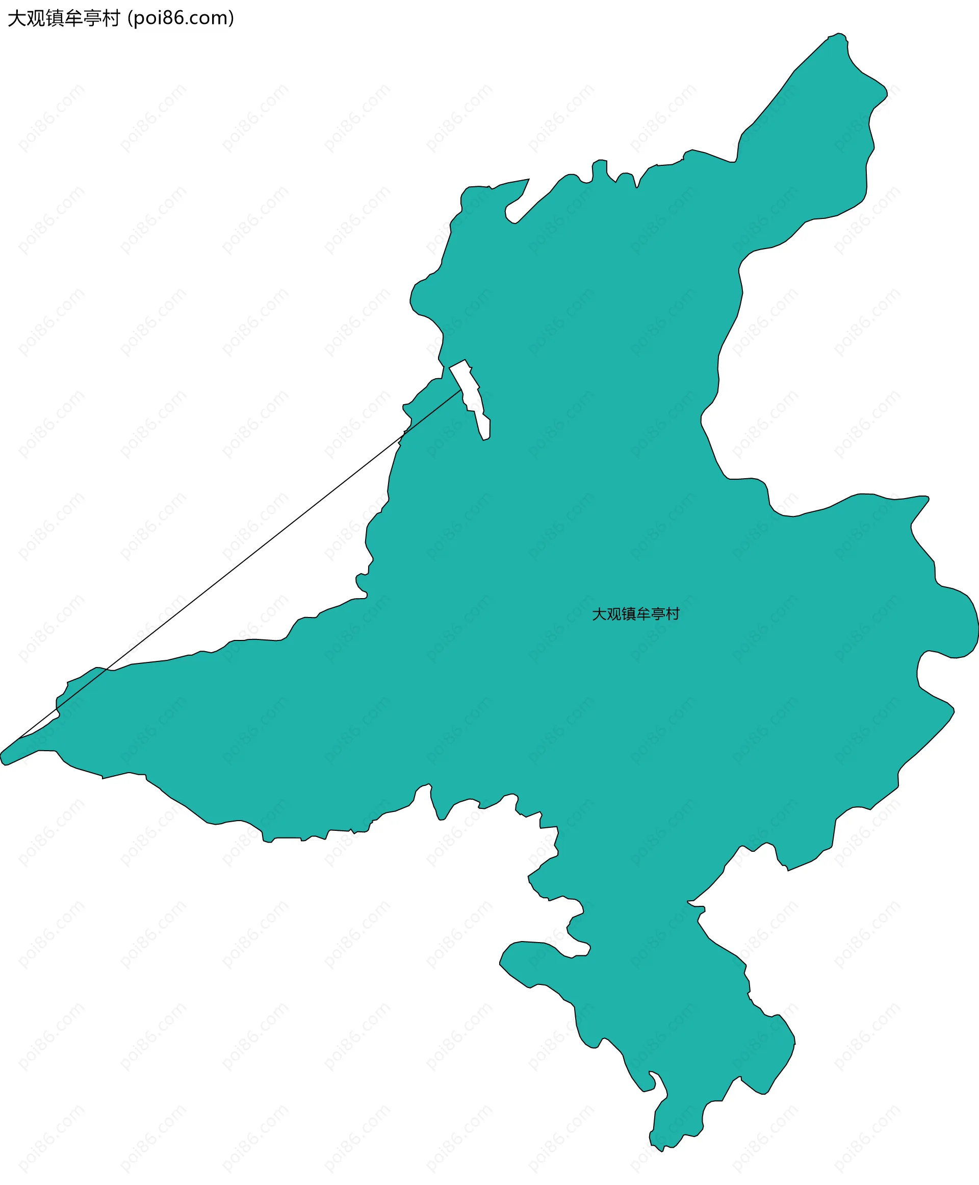 大观镇牟亭村边界地图