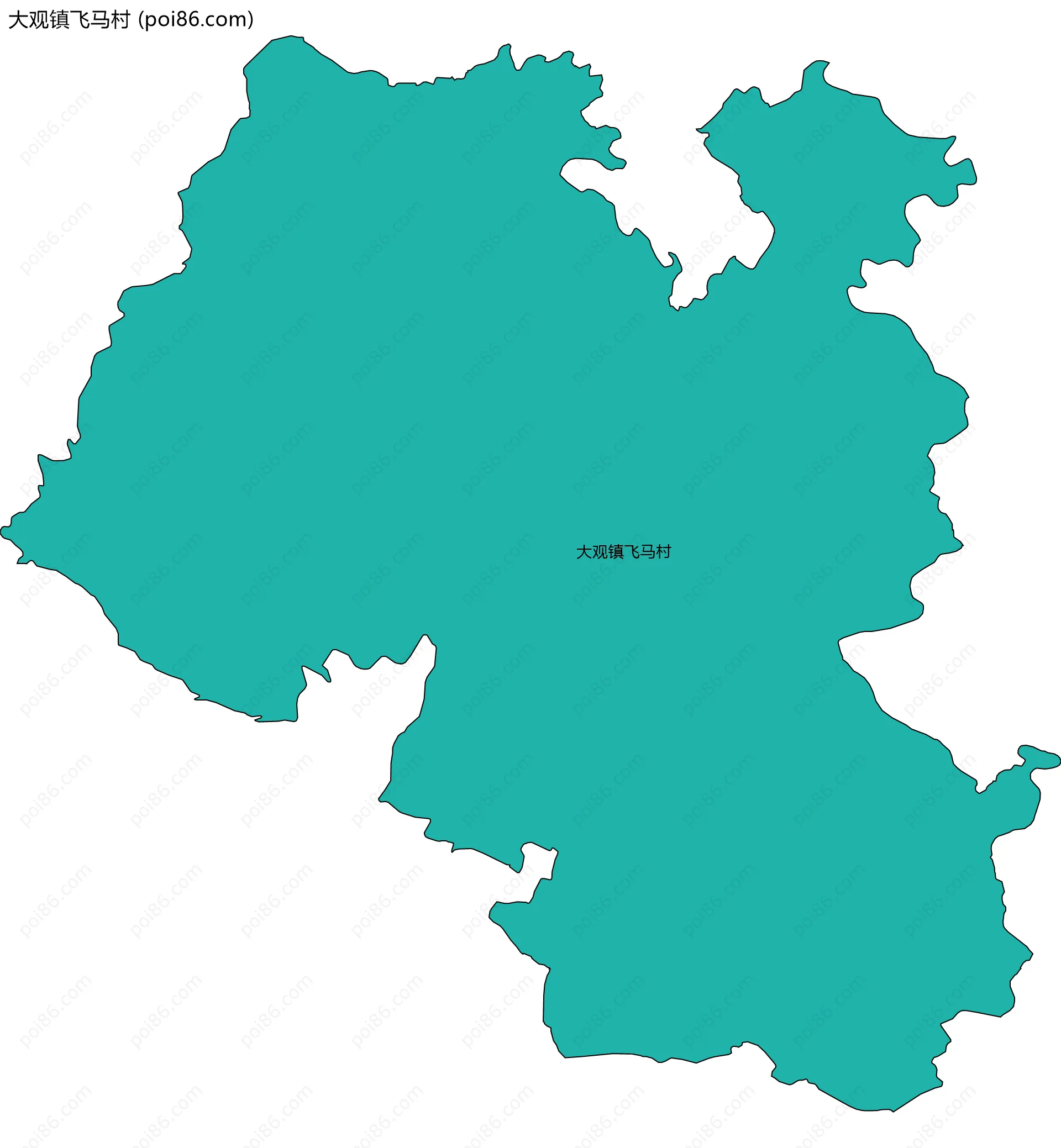 大观镇飞马村边界地图