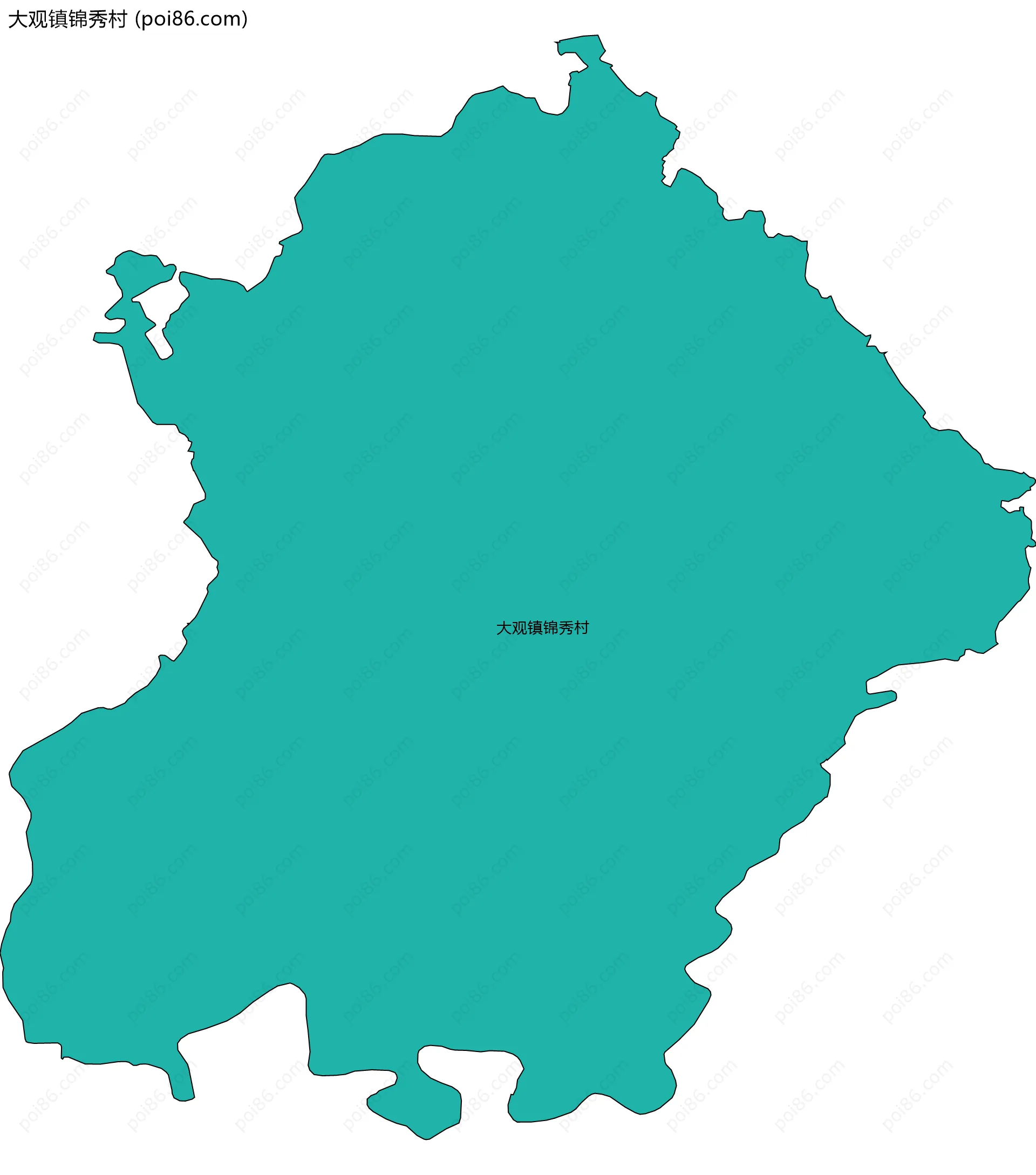 大观镇锦秀村边界地图