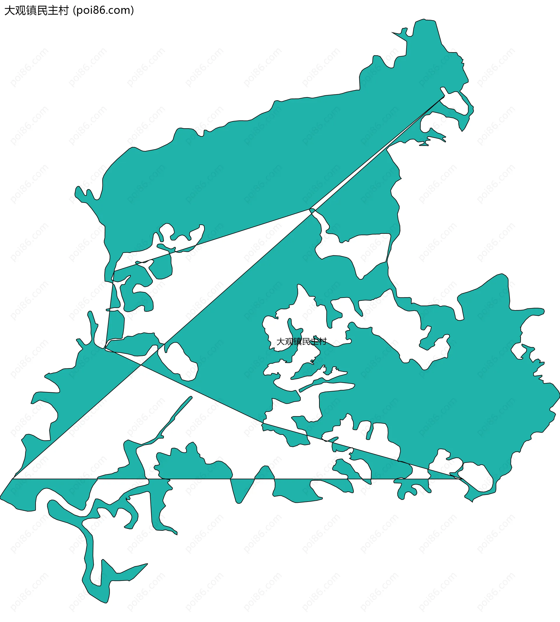 大观镇民主村边界地图