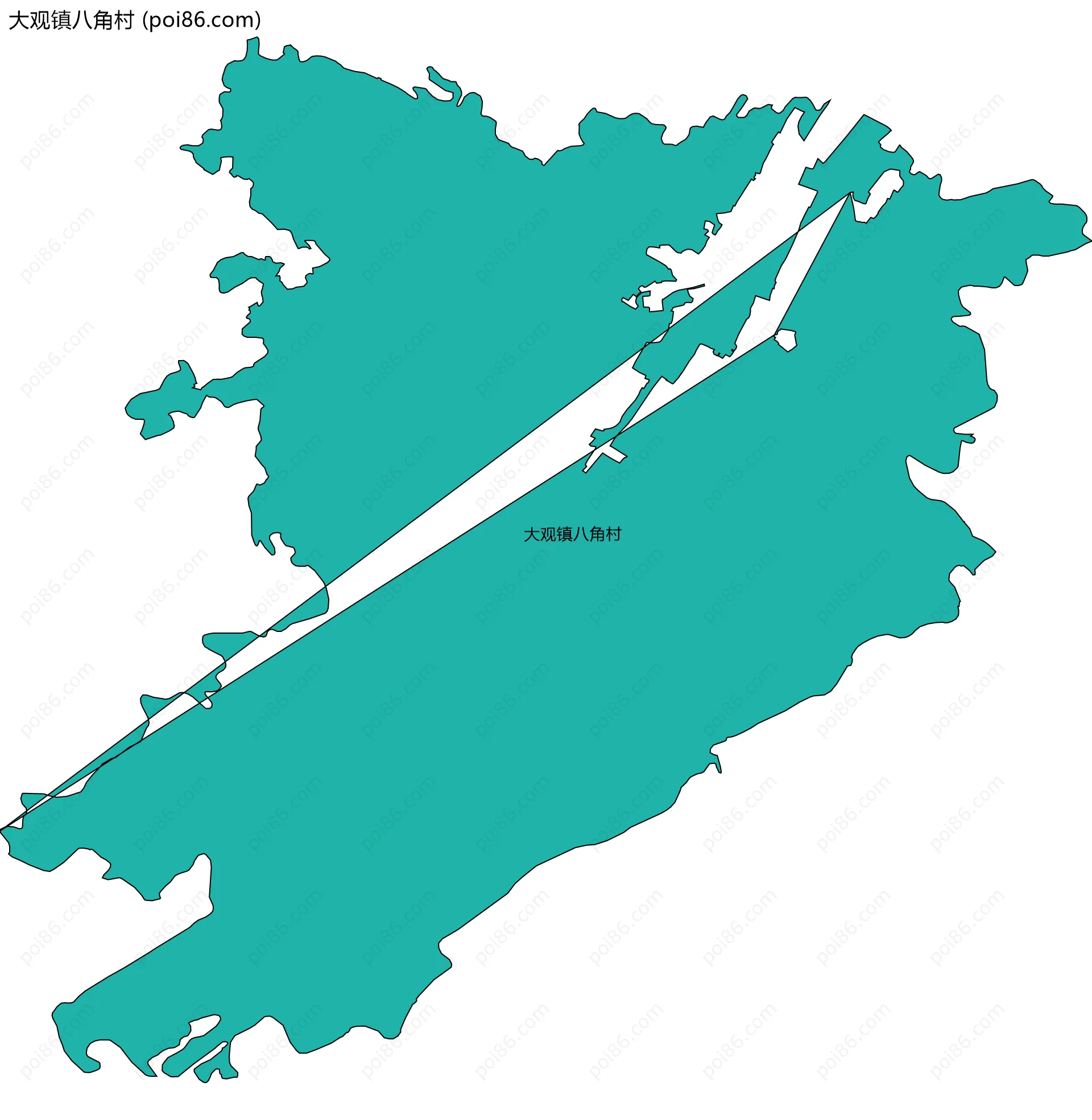 大观镇八角村边界地图