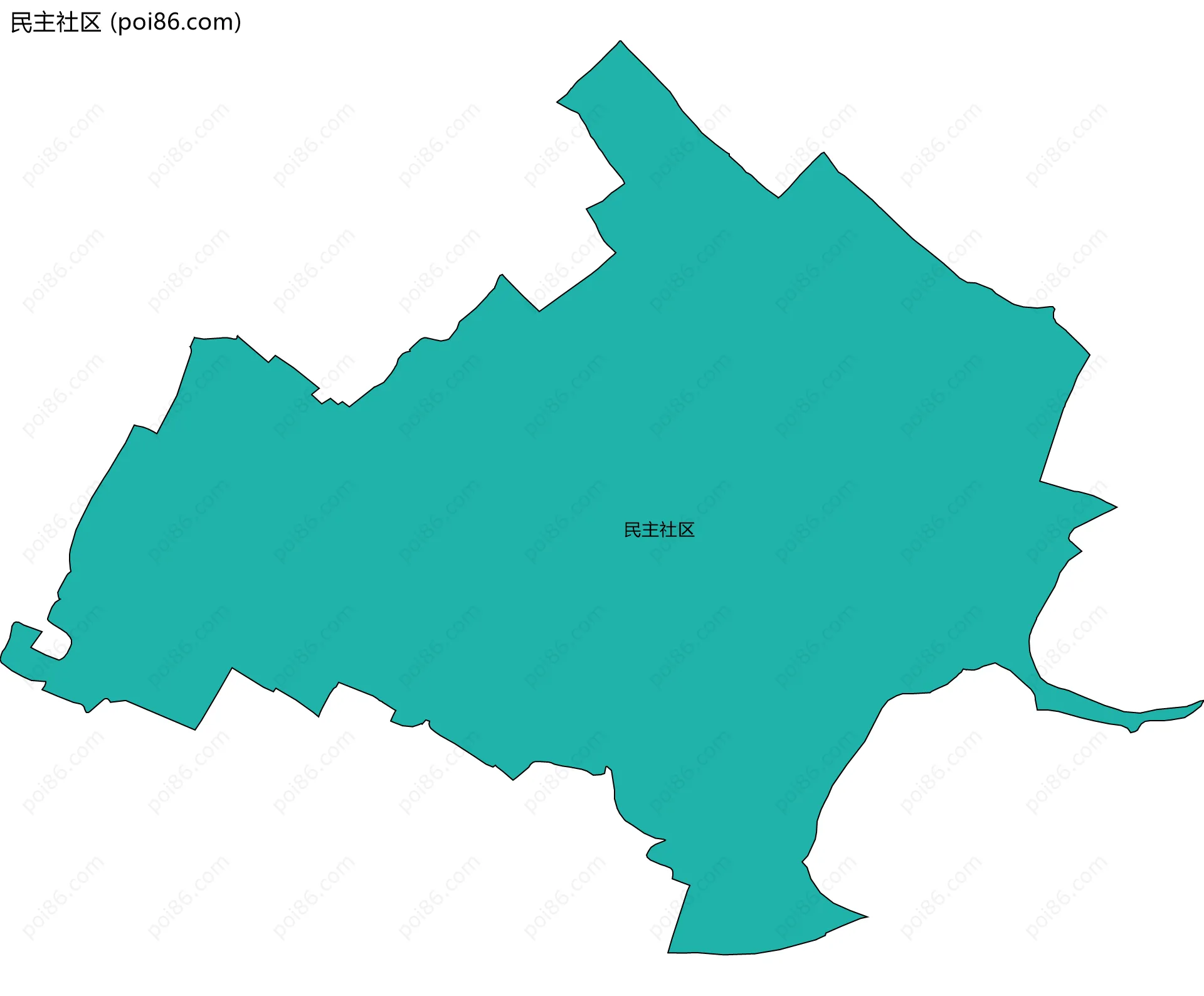 民主社区边界地图