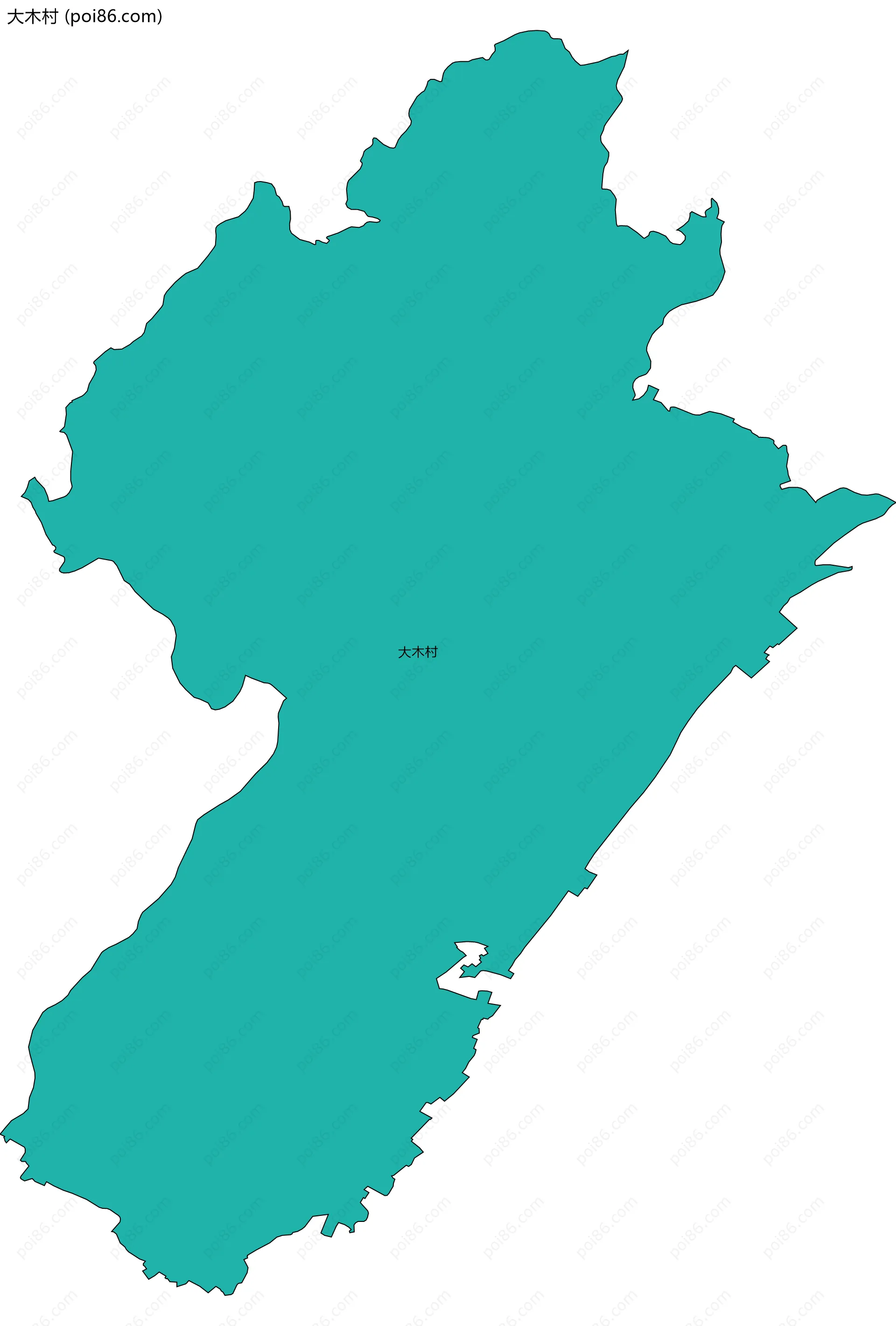 大木村边界地图
