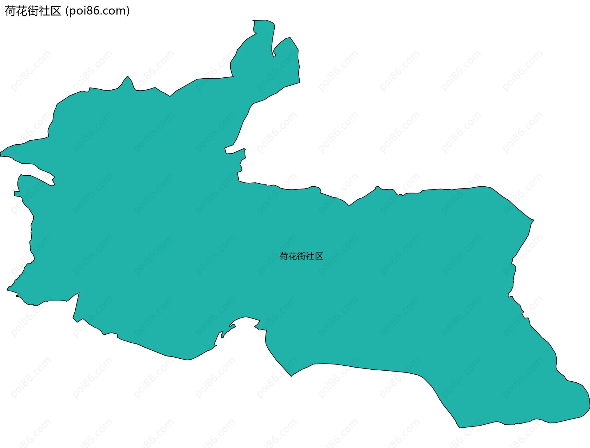 荷花街社区边界地图