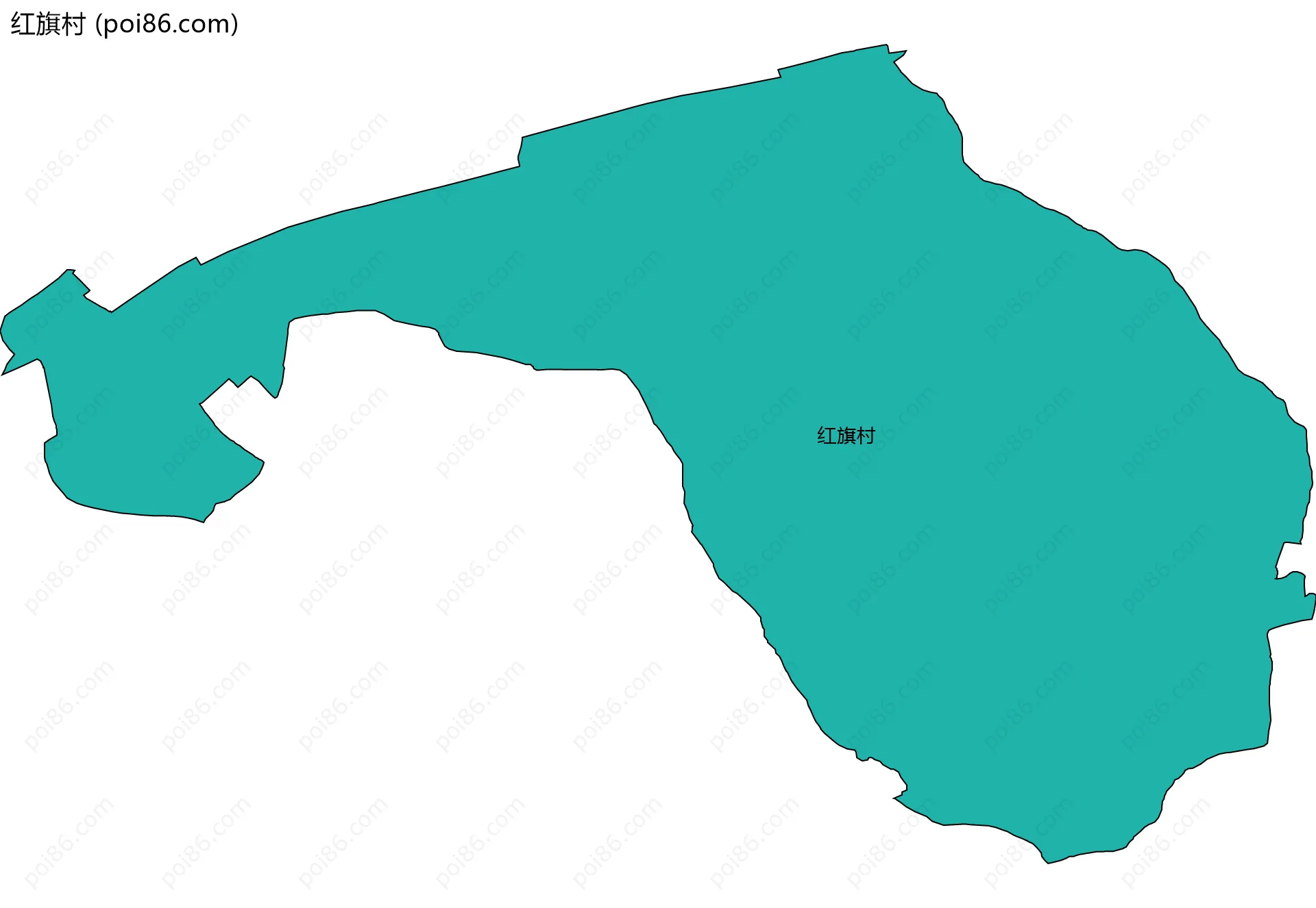 红旗村边界地图