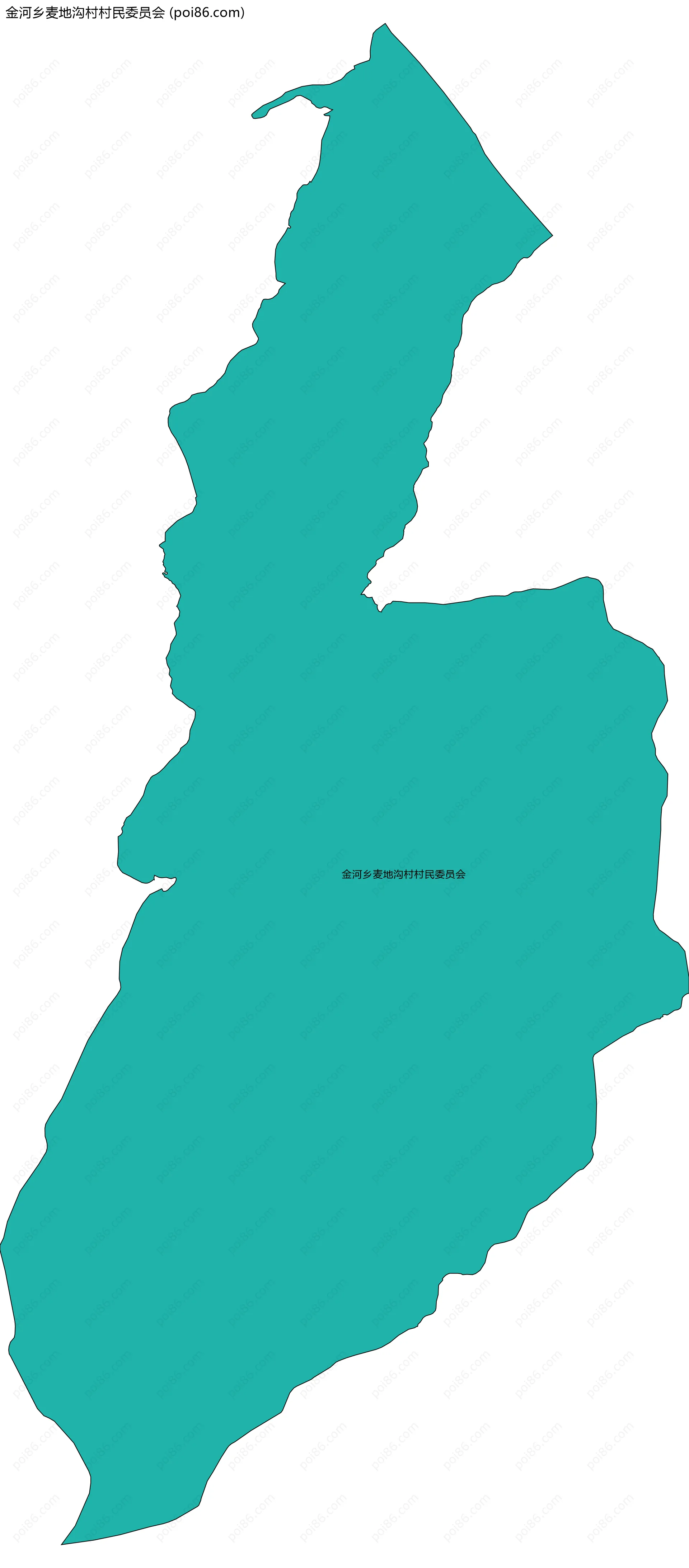金河乡麦地沟村村民委员会边界地图