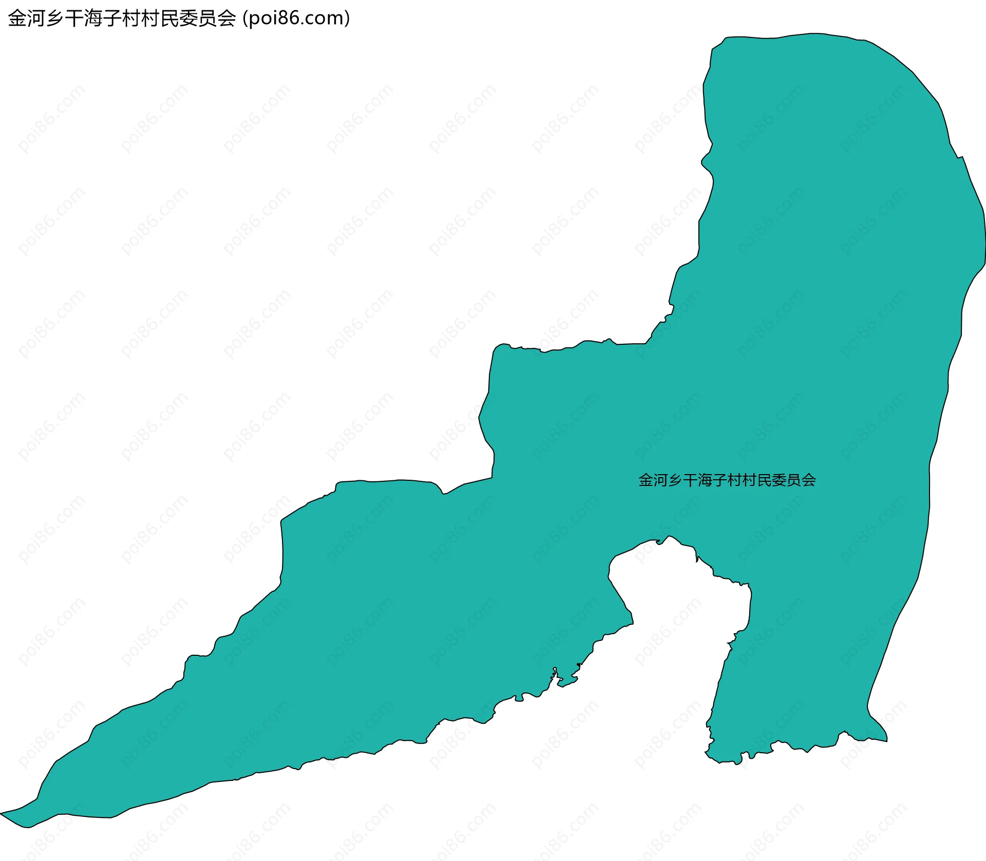 金河乡干海子村村民委员会边界地图