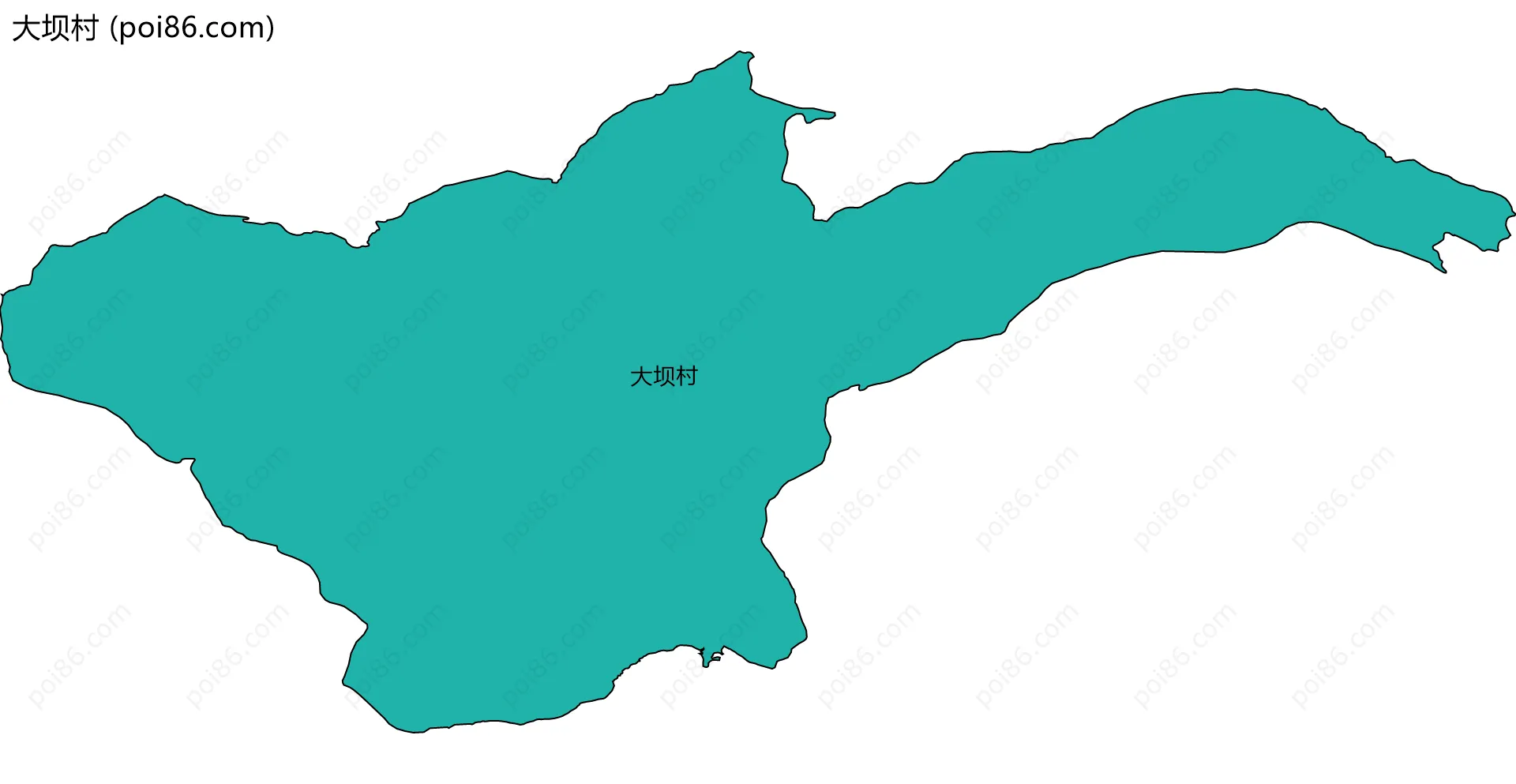 大坝村边界地图