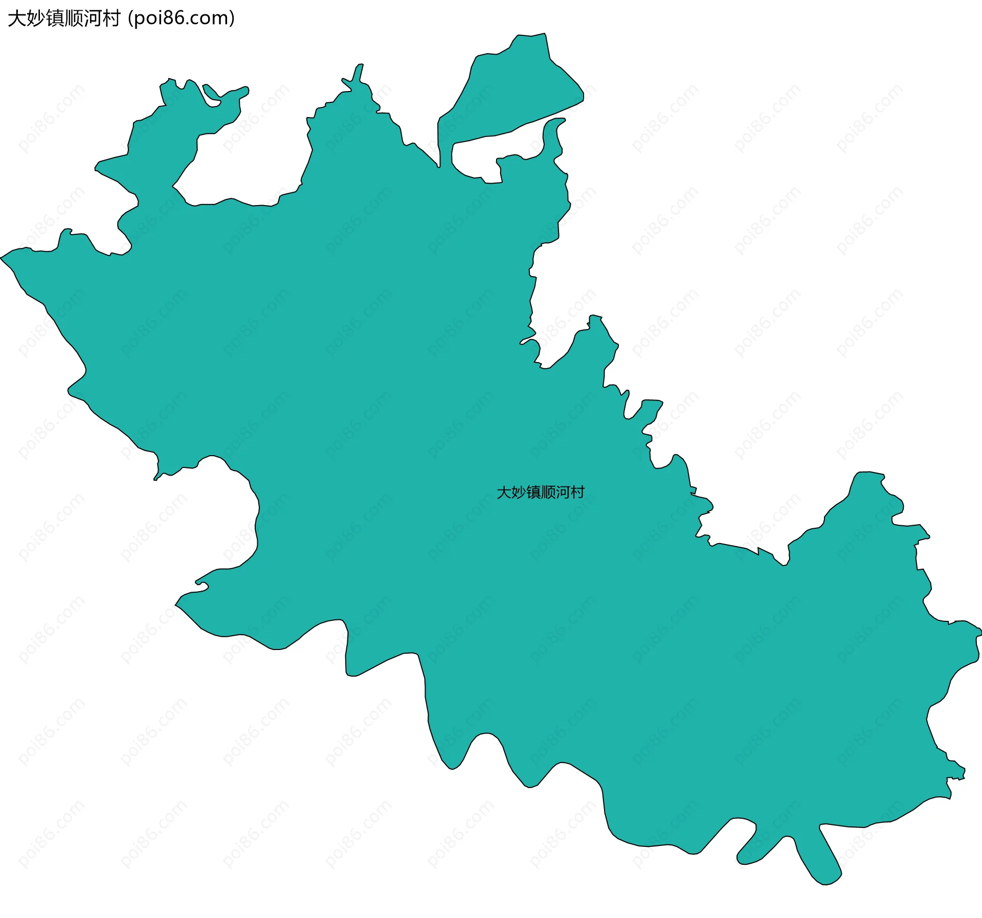 大妙镇顺河村边界地图