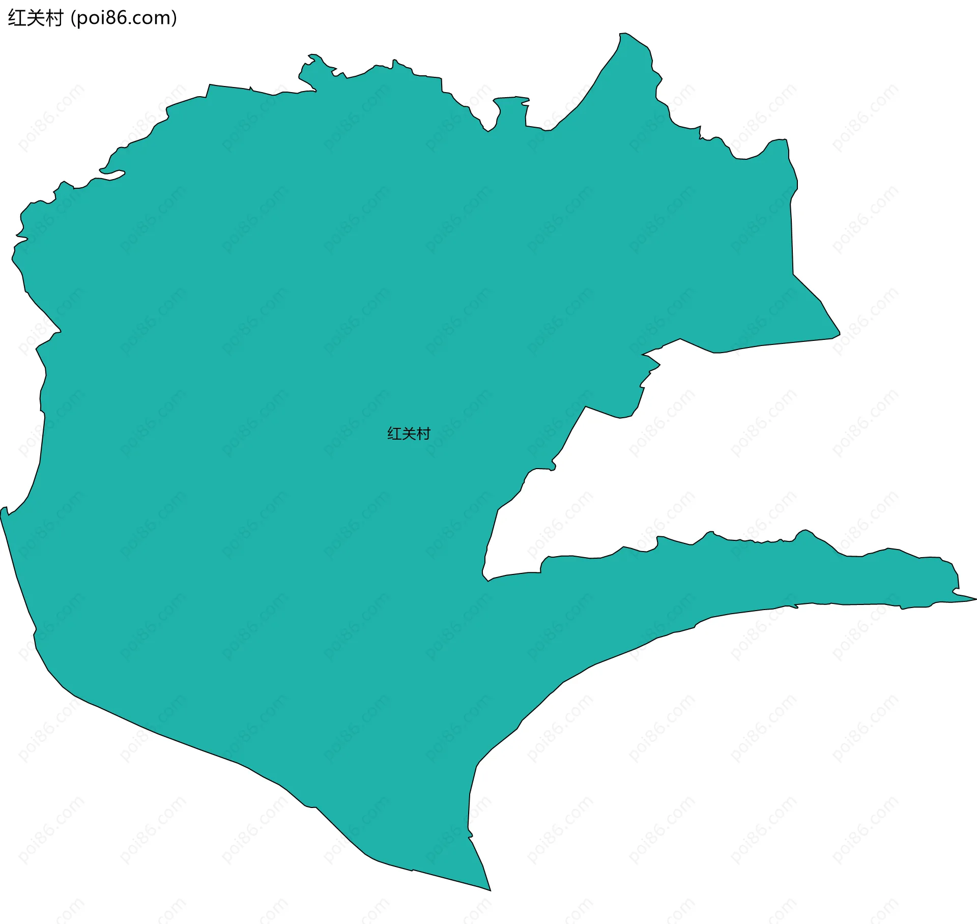 红关村边界地图