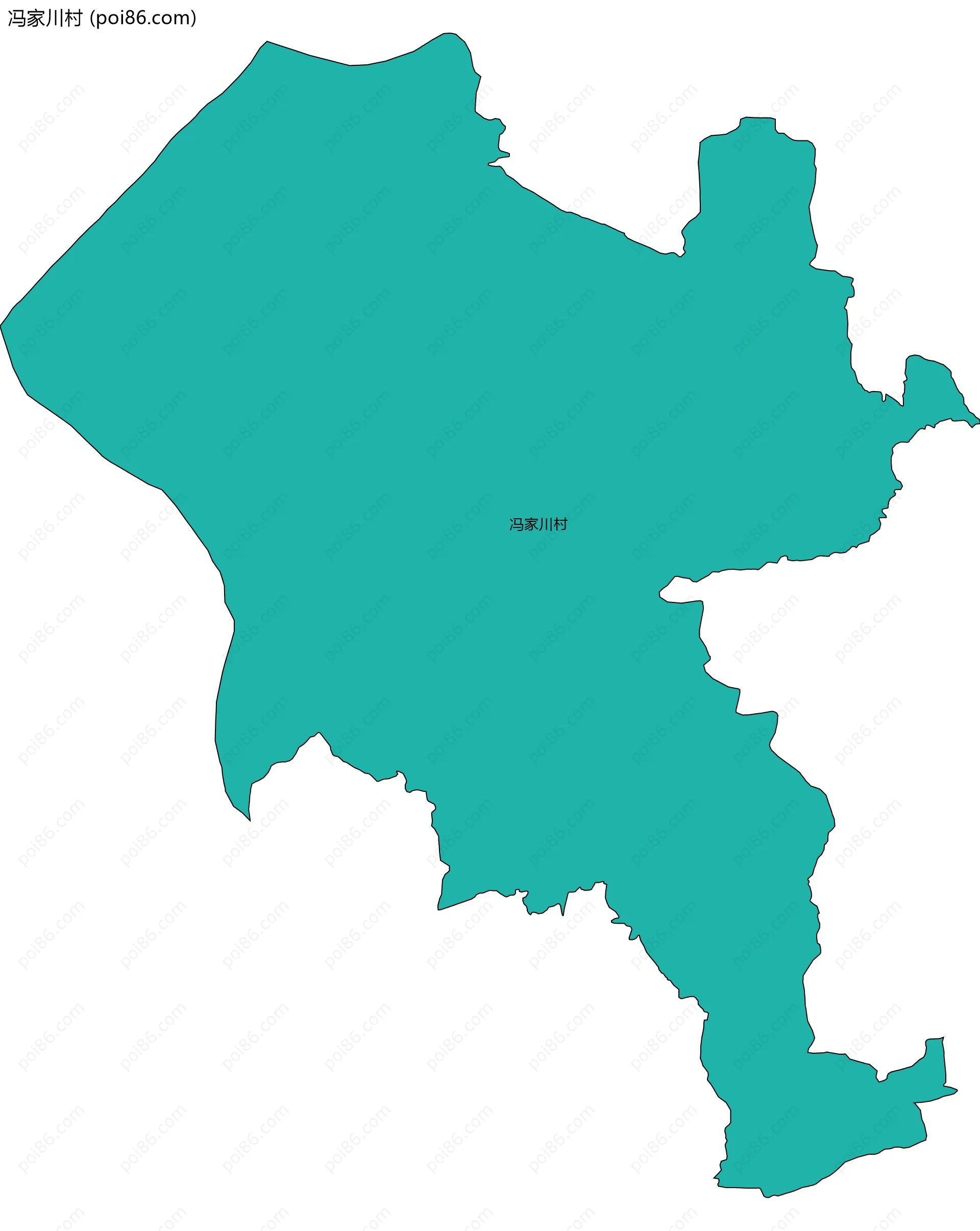 冯家川村边界地图