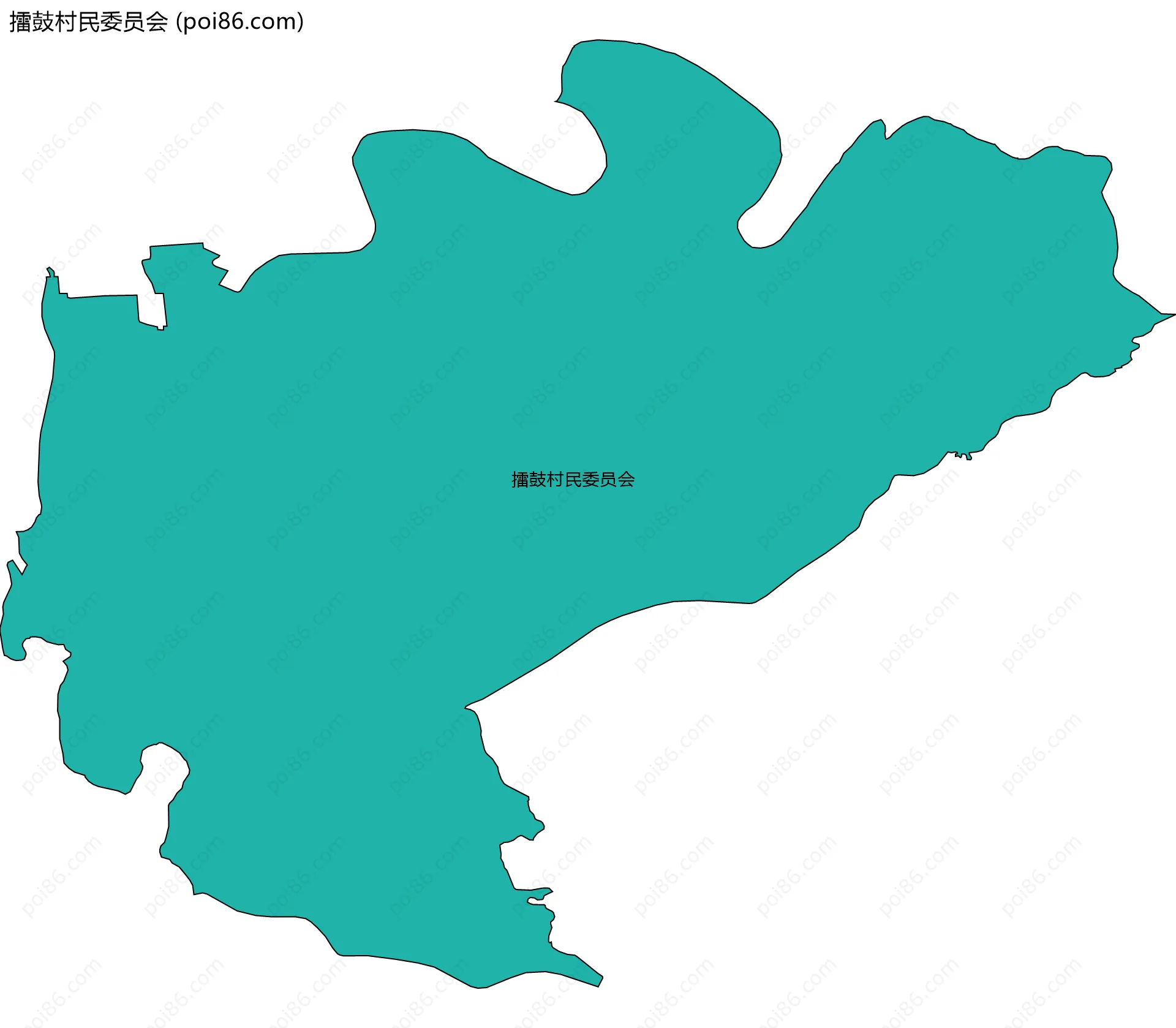 擂鼓村民委员会边界地图