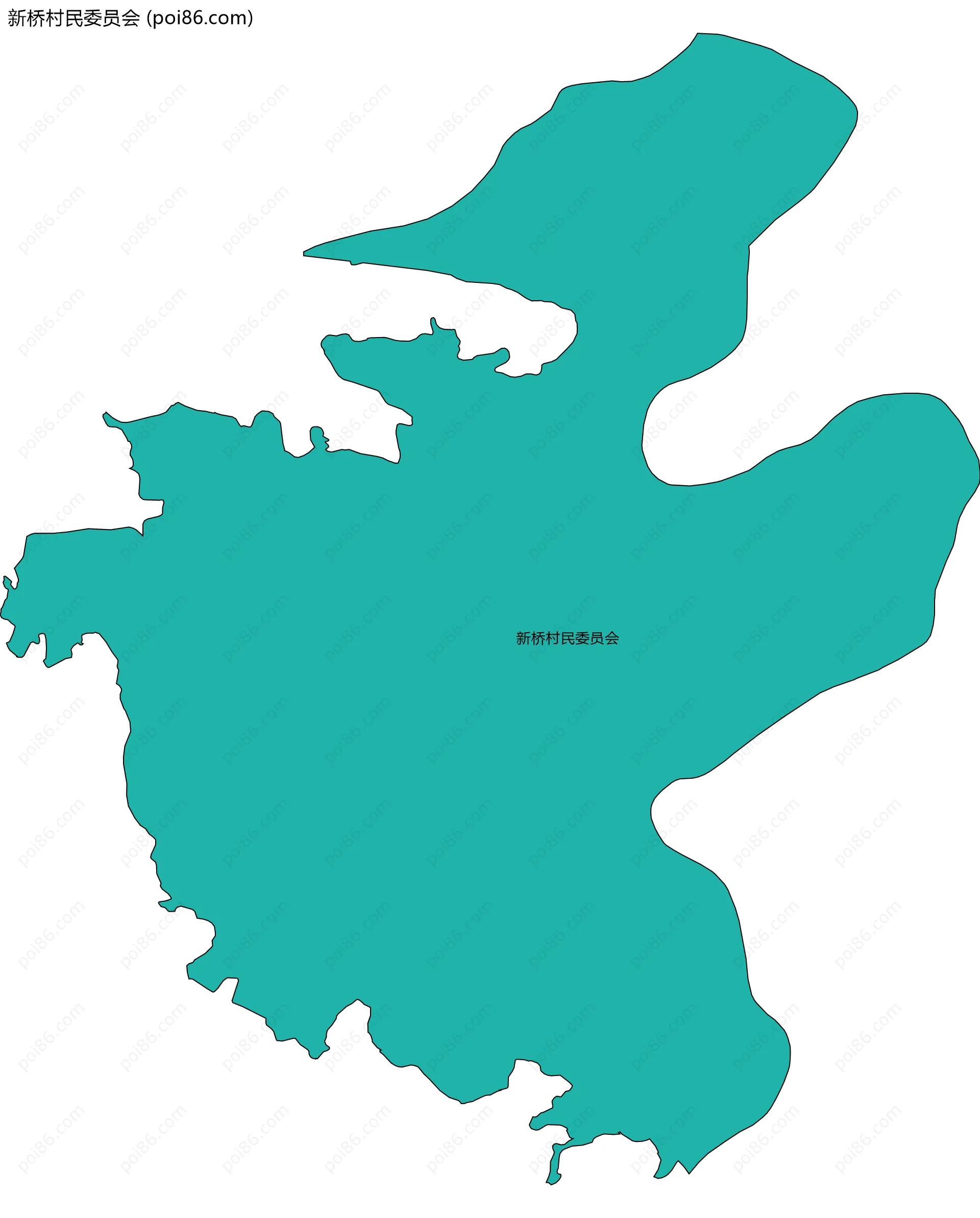 新桥村民委员会边界地图