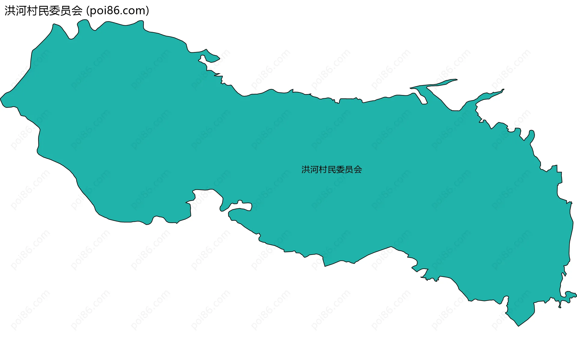 洪河村民委员会边界地图