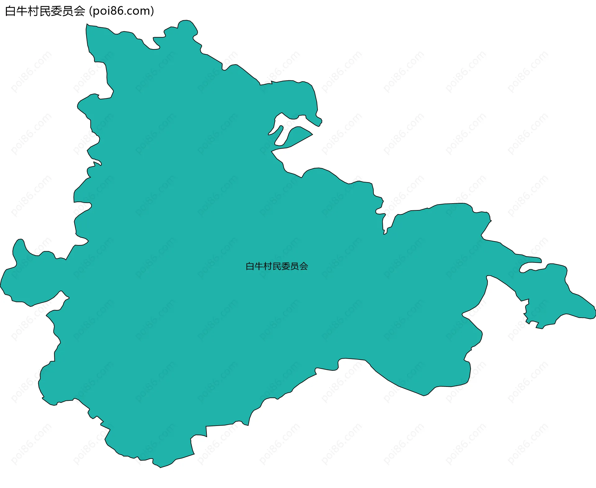 白牛村民委员会边界地图