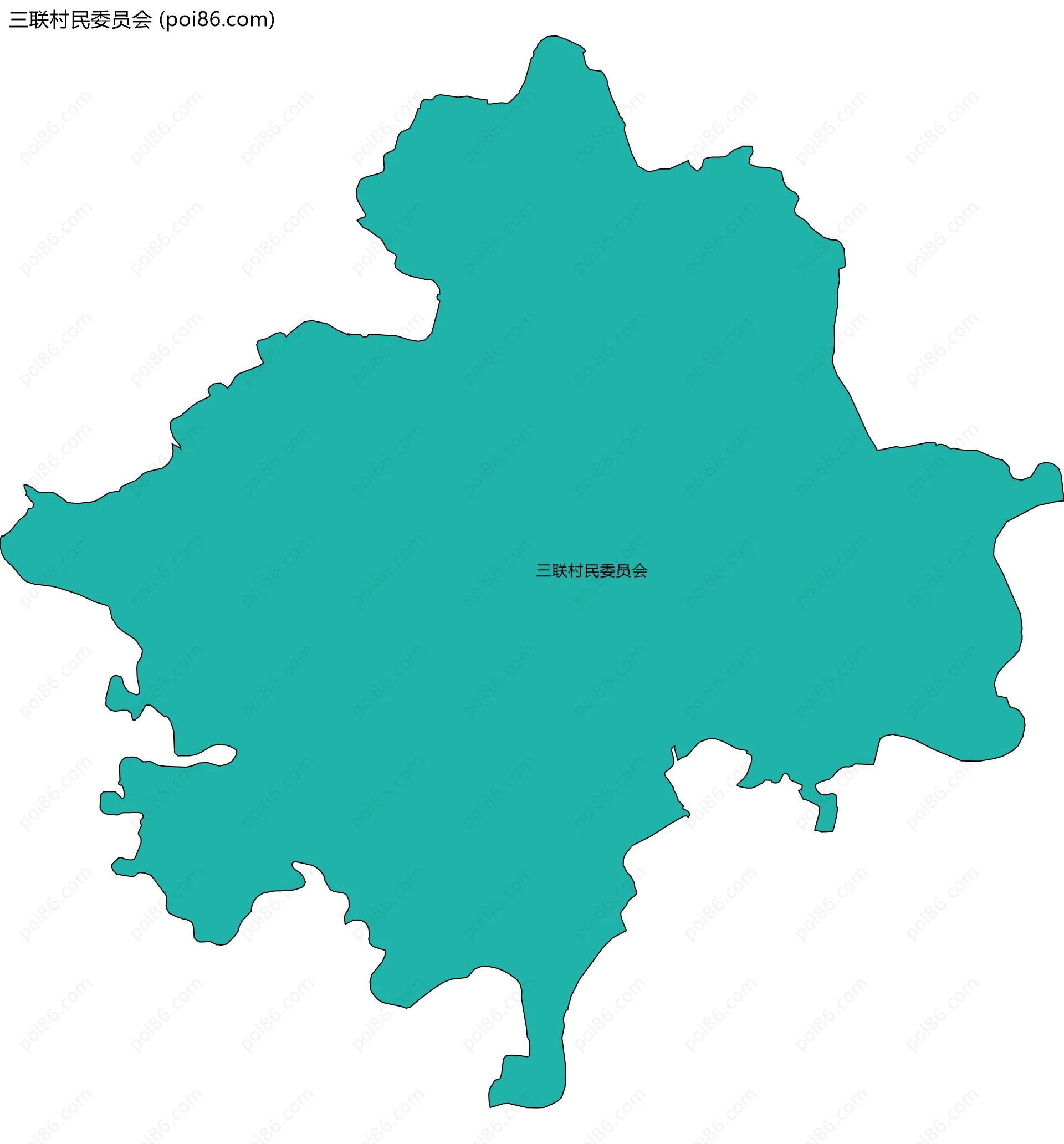 三联村民委员会边界地图
