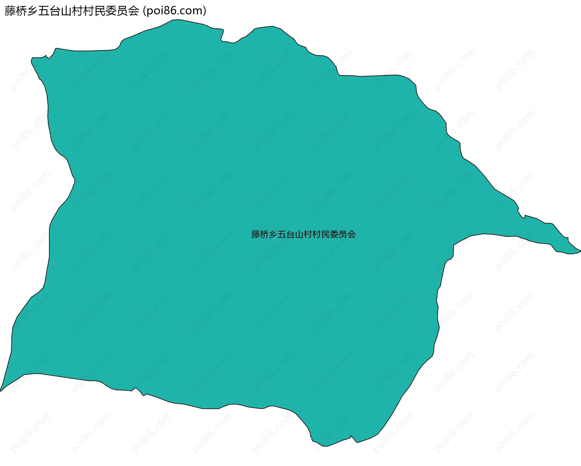 藤桥乡五台山村村民委员会边界地图