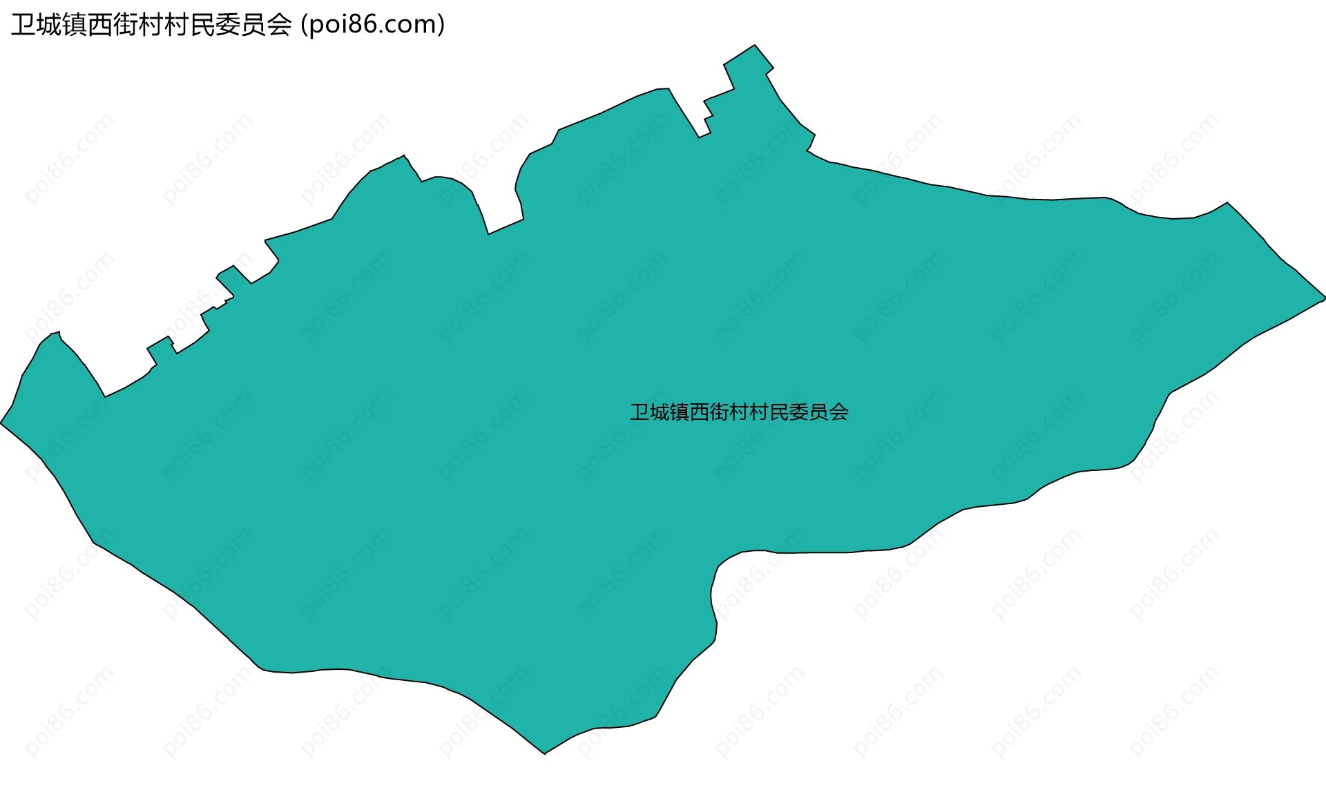 卫城镇西街村村民委员会边界地图