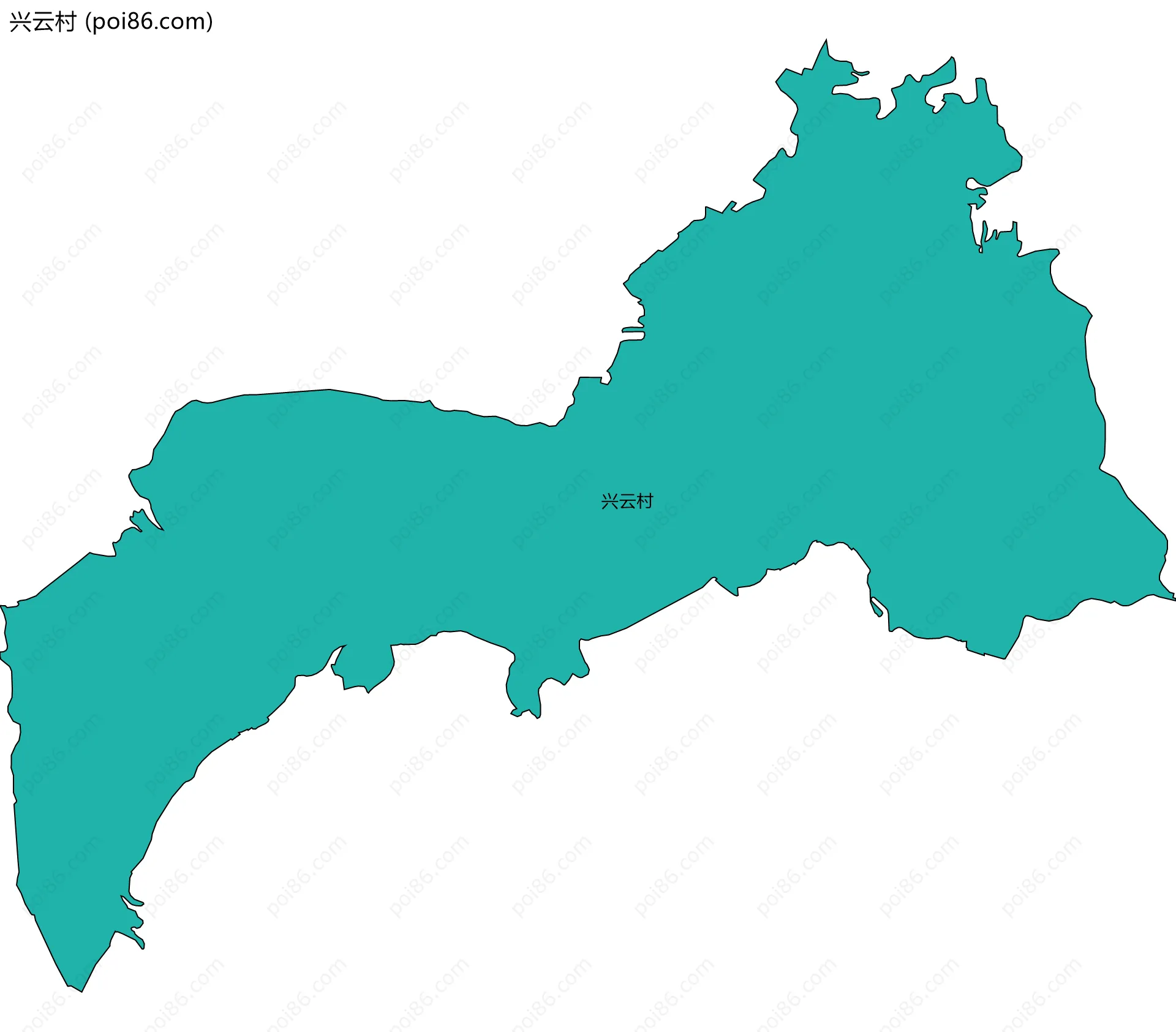 兴云村边界地图