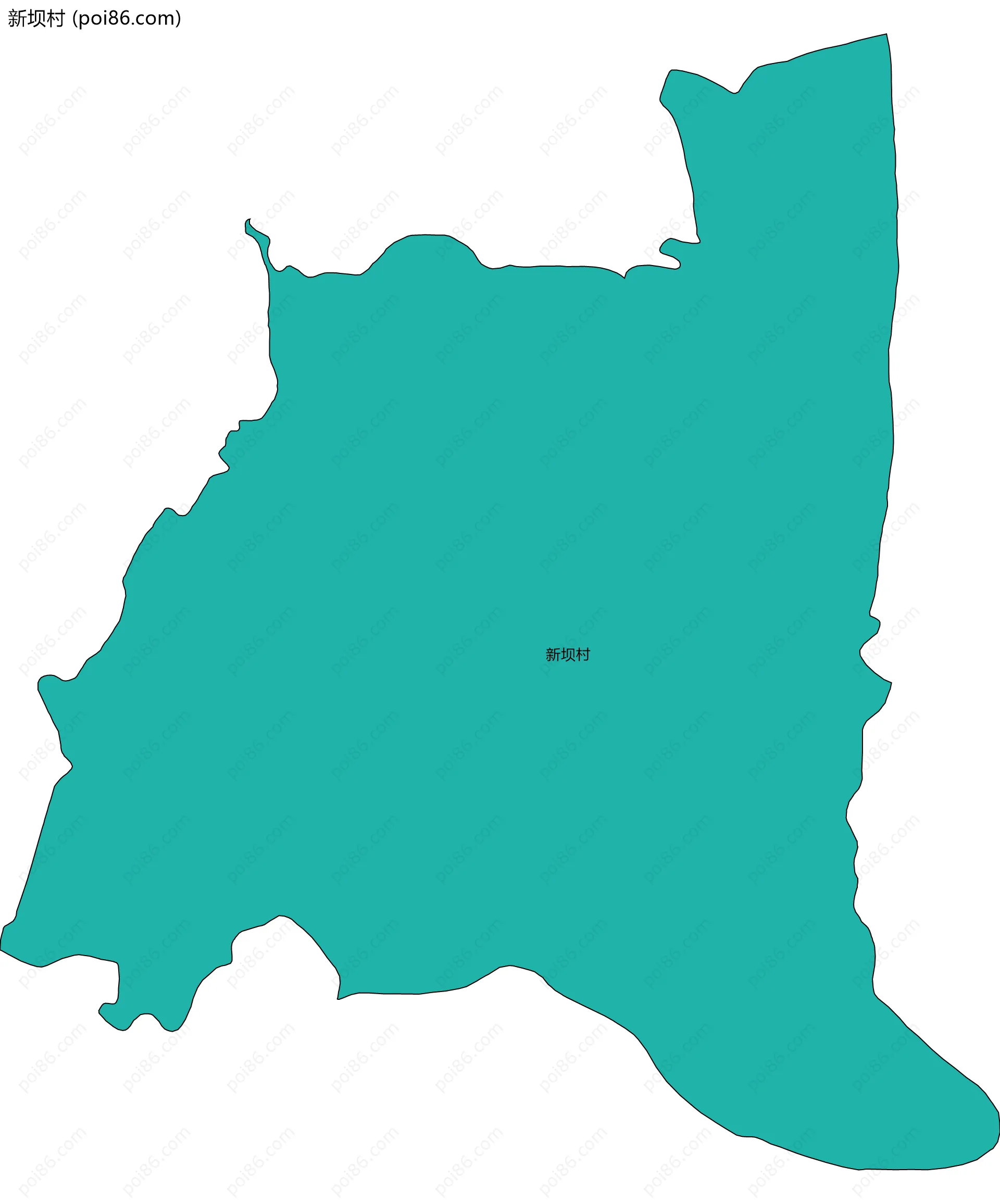 新坝村边界地图