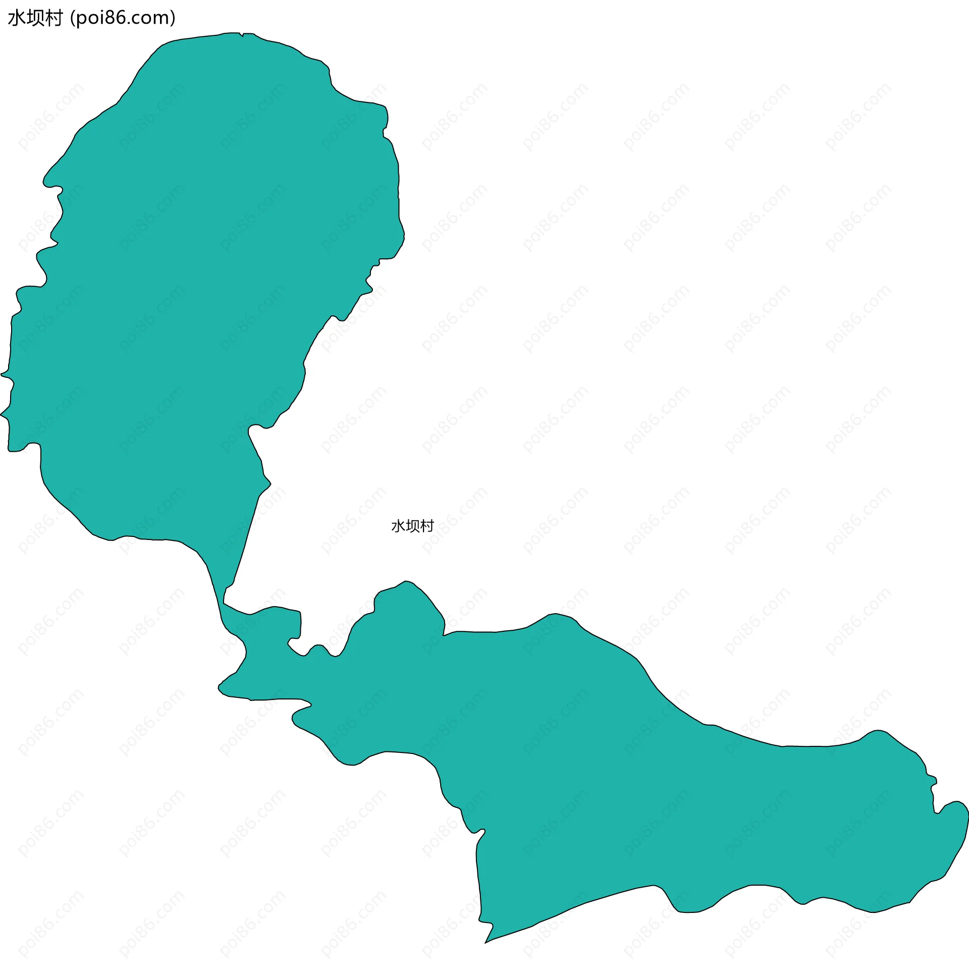 水坝村边界地图