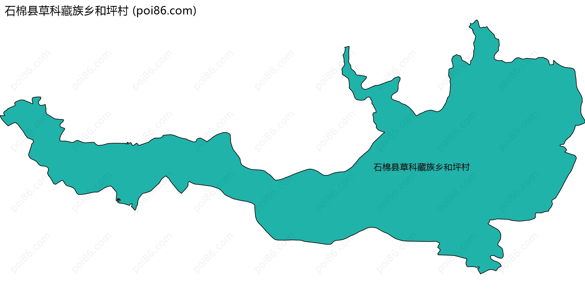 石棉县草科藏族乡和坪村边界地图