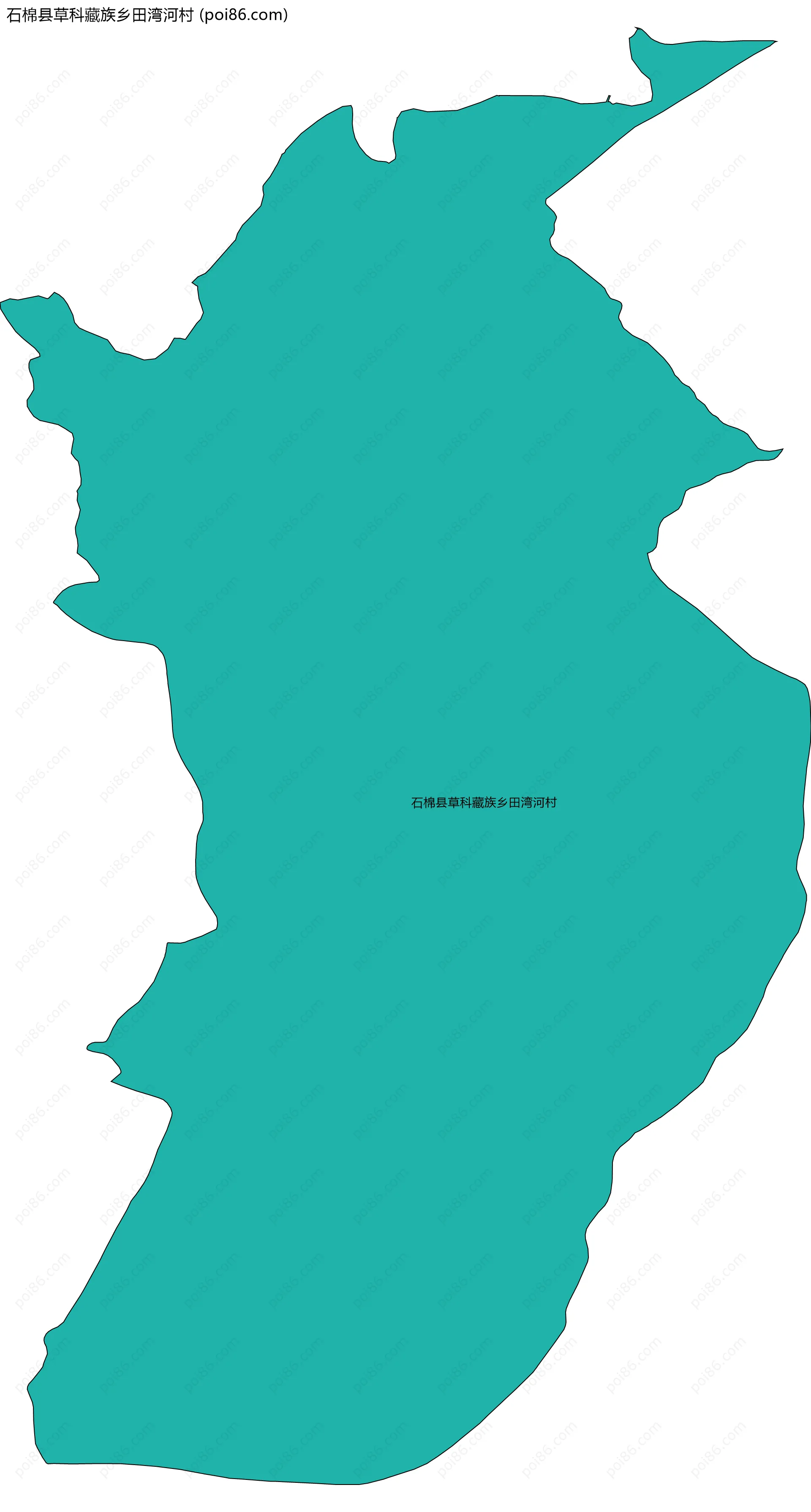 石棉县草科藏族乡田湾河村边界地图