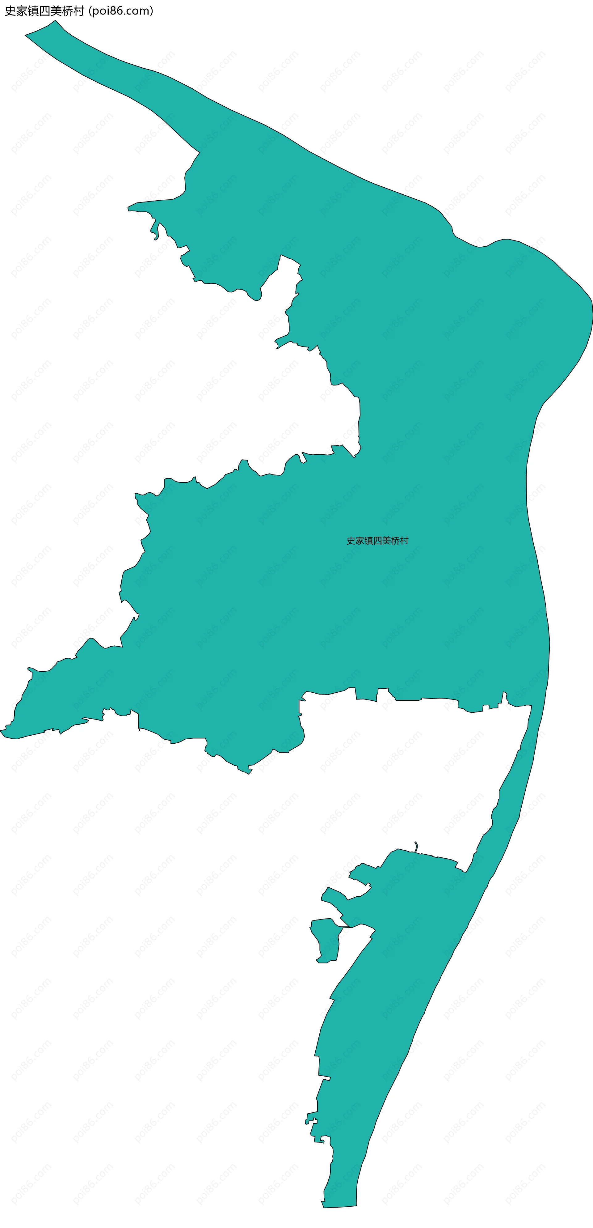 史家镇四美桥村边界地图