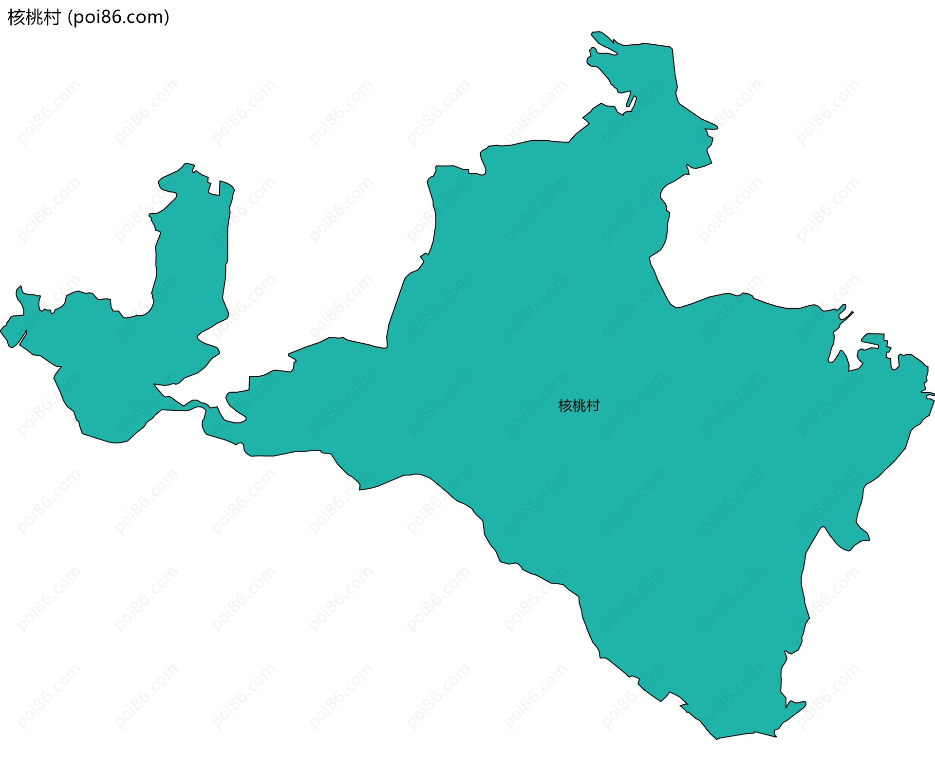 核桃村边界地图