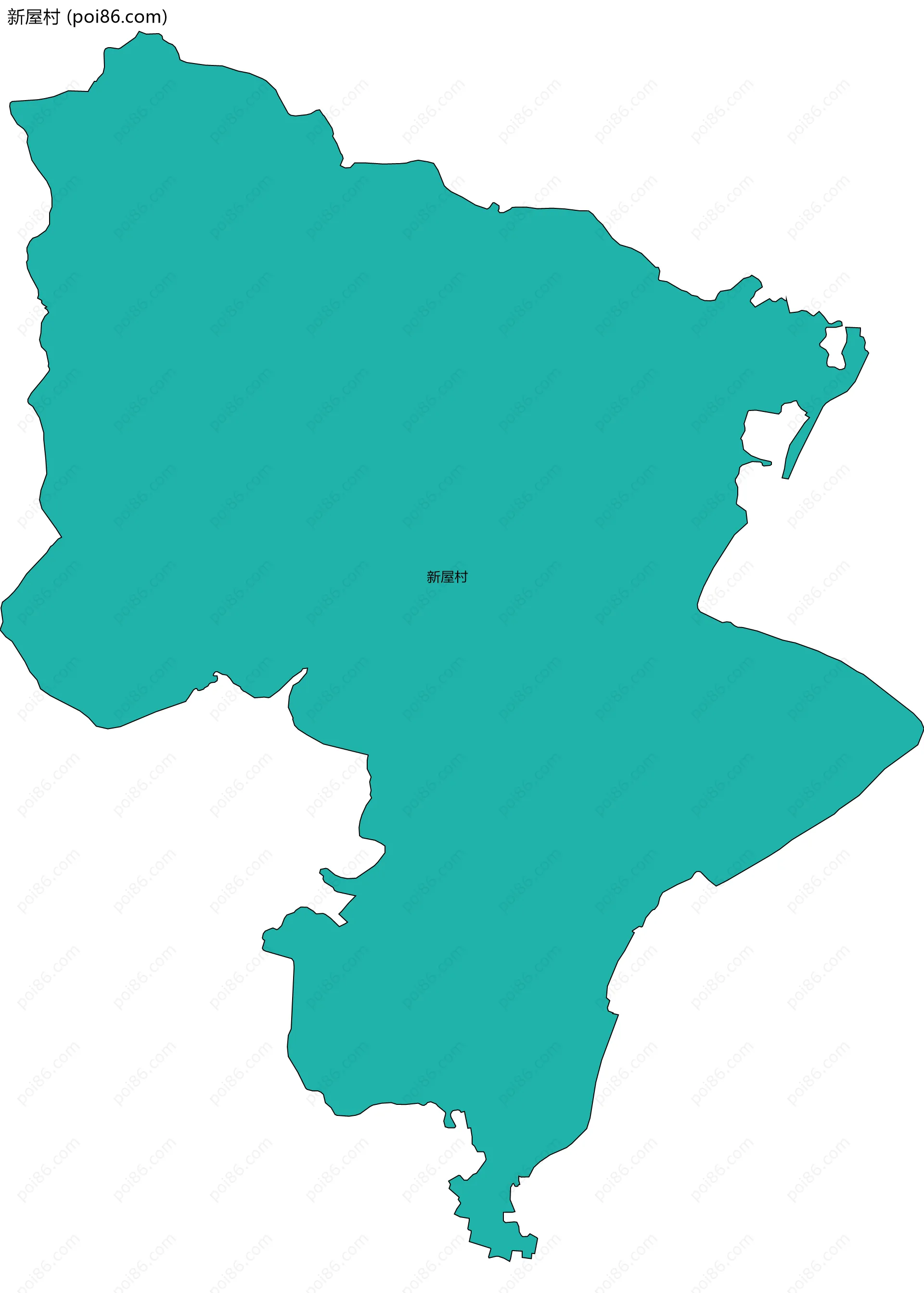 新屋村边界地图