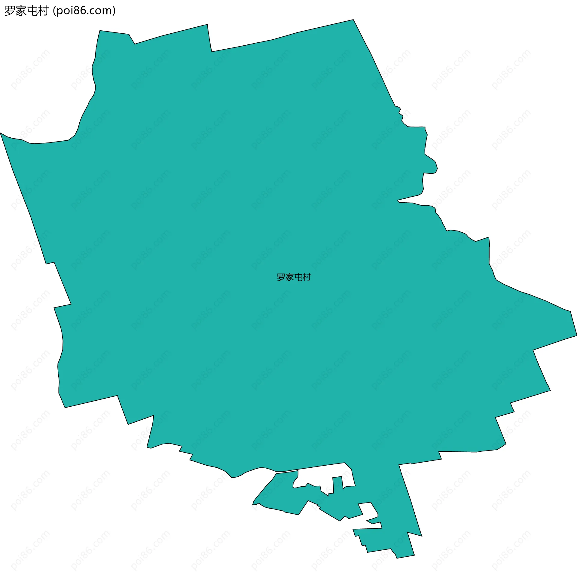 罗家屯村边界地图