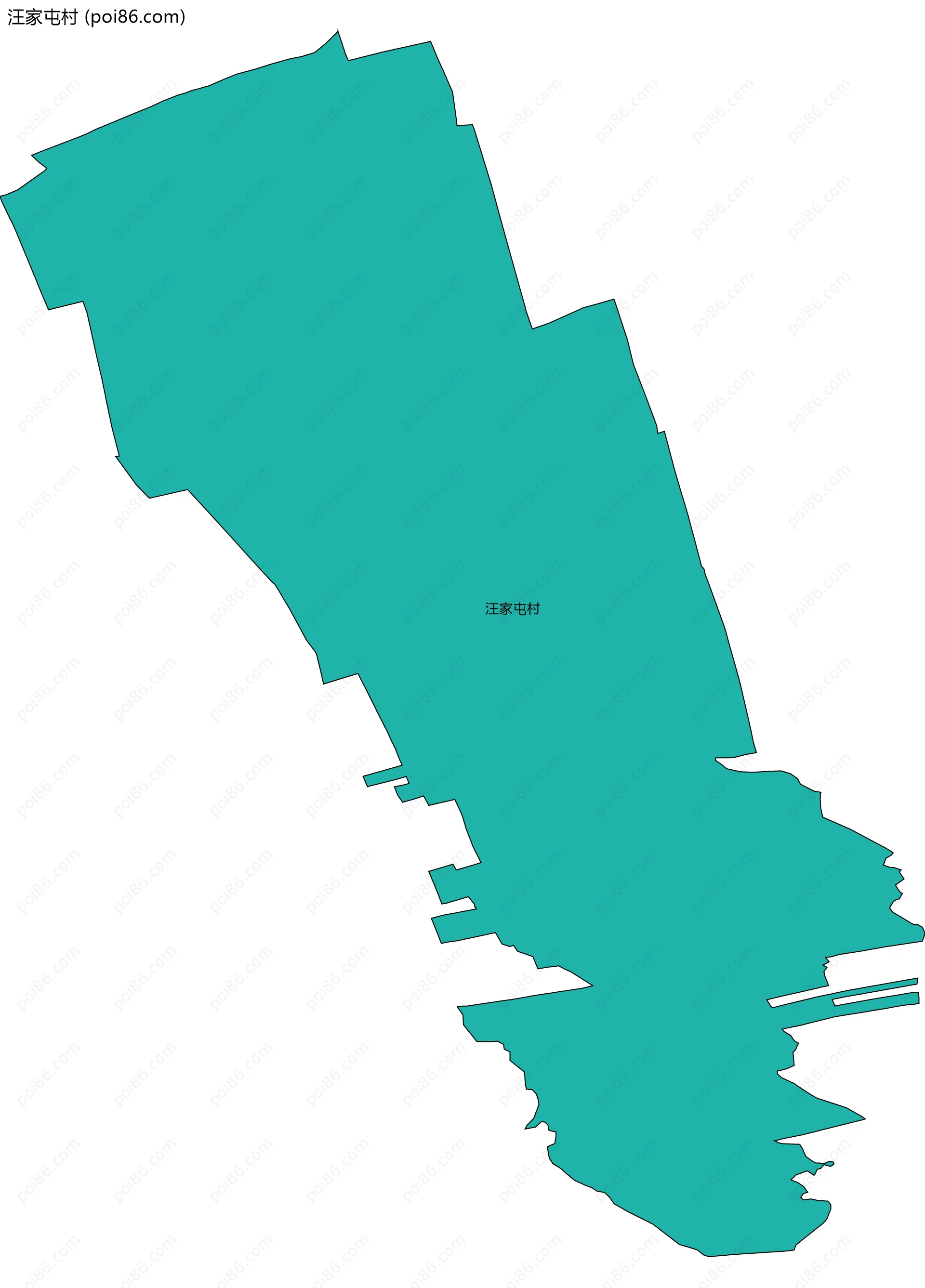 汪家屯村边界地图