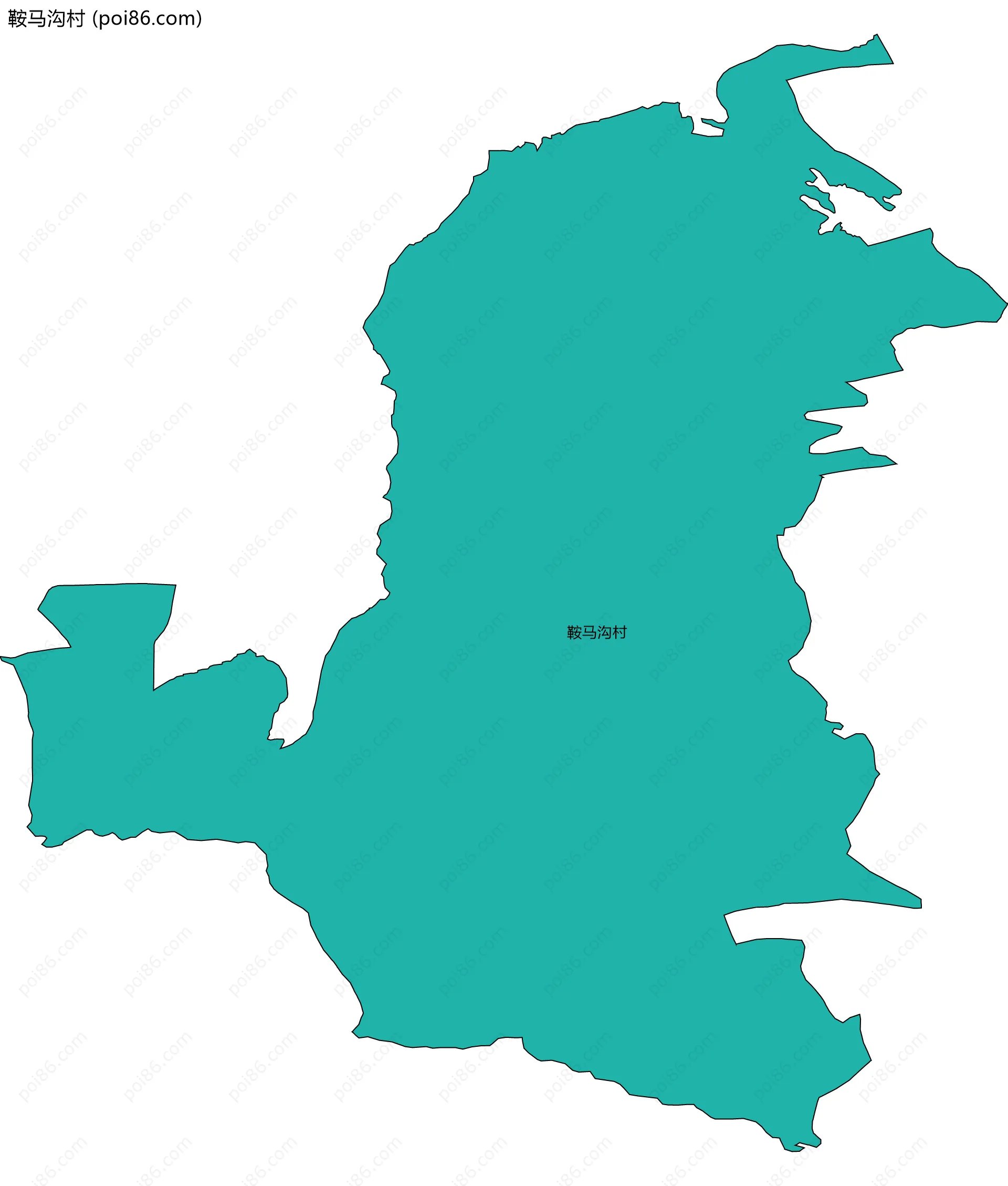 鞍马沟村边界地图