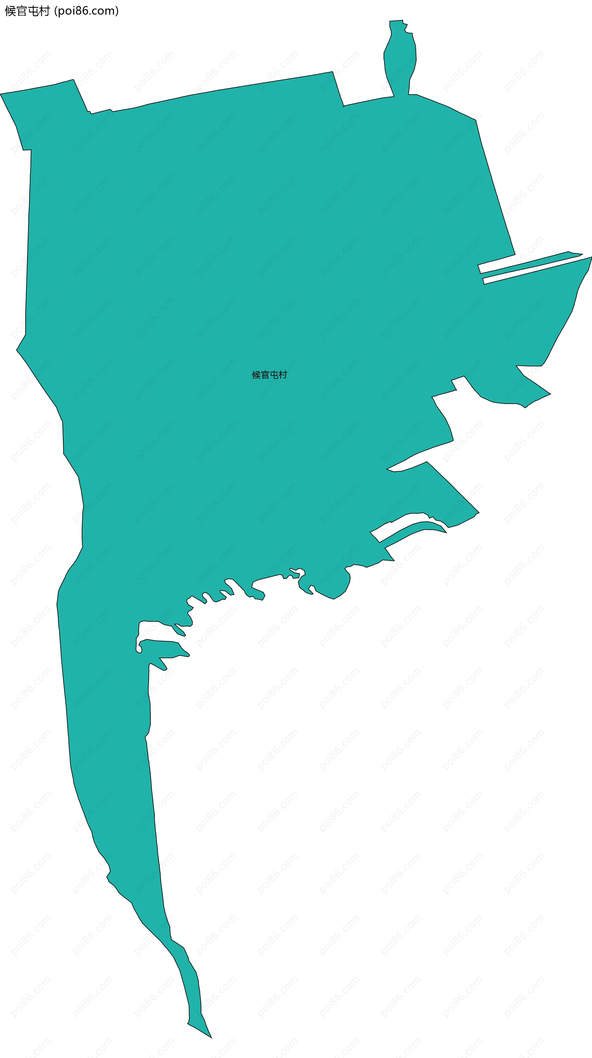 候官屯村边界地图