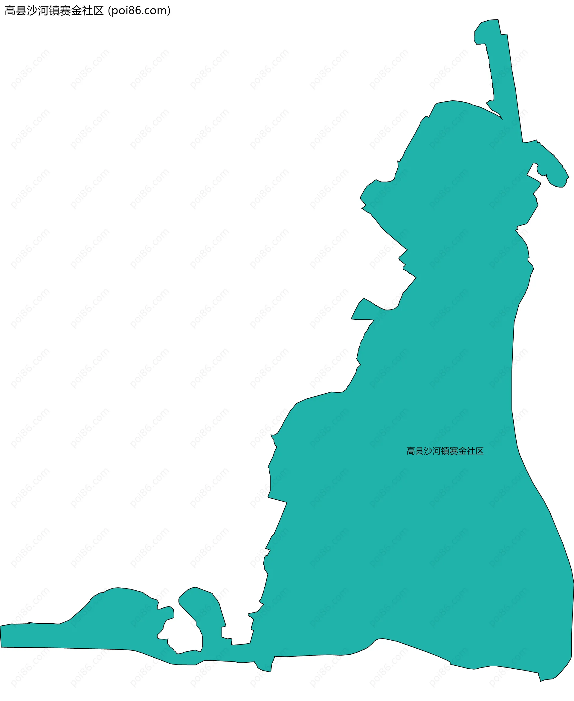 高县沙河镇赛金社区边界地图
