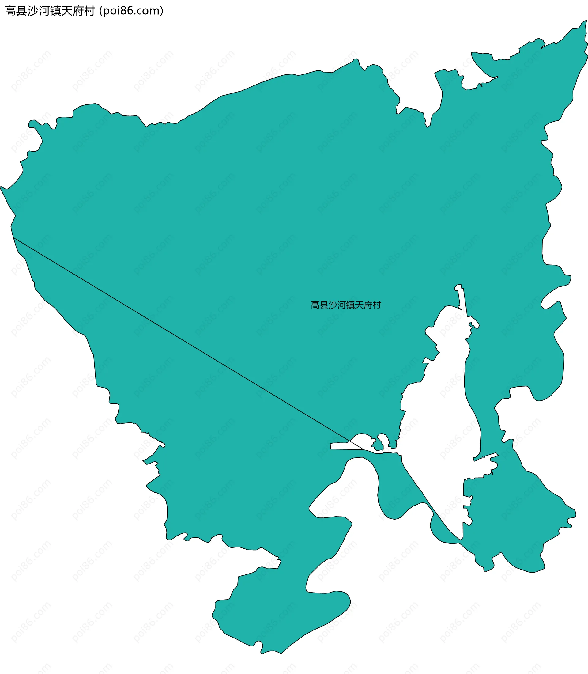 高县沙河镇天府村边界地图