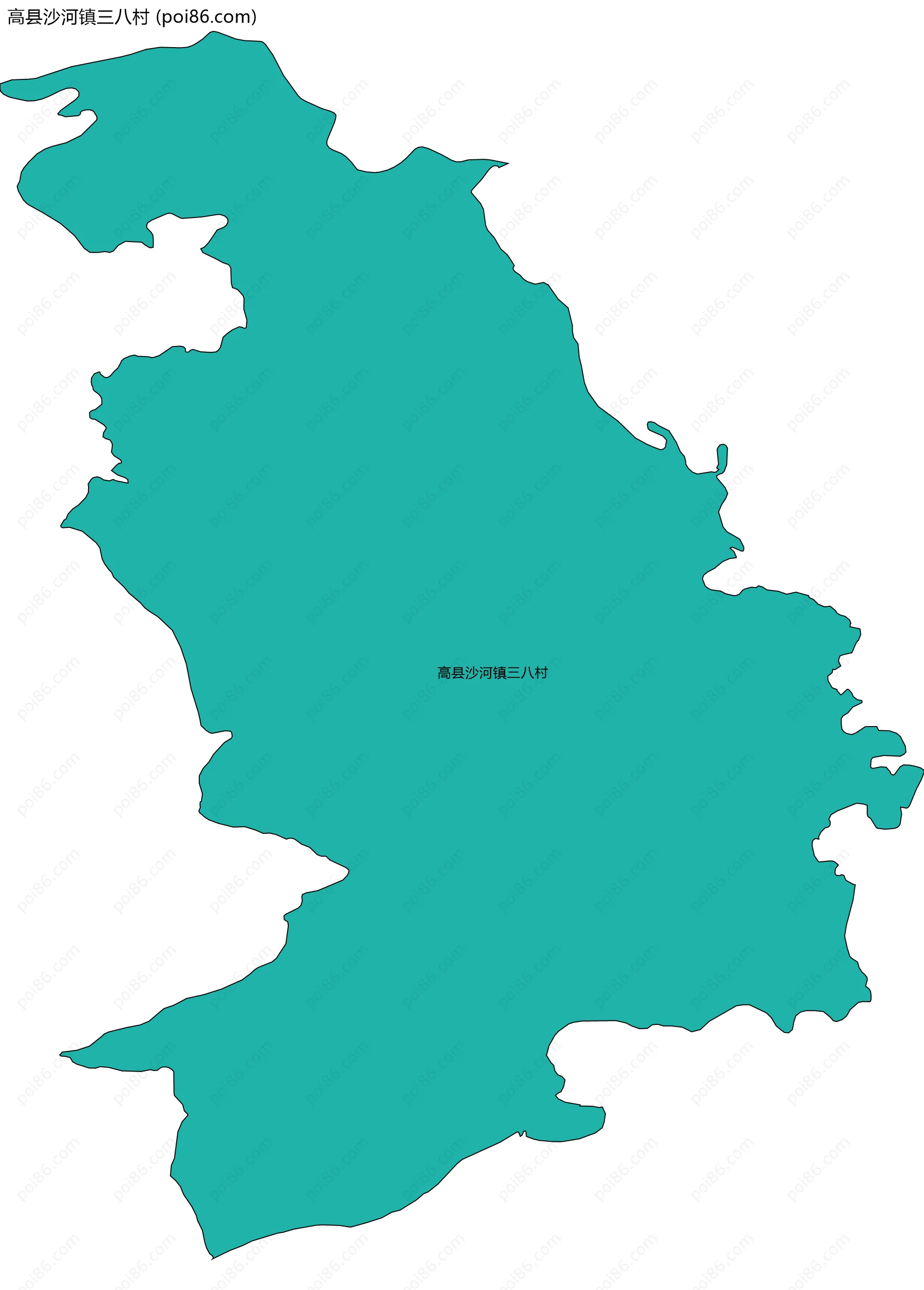 高县沙河镇三八村边界地图