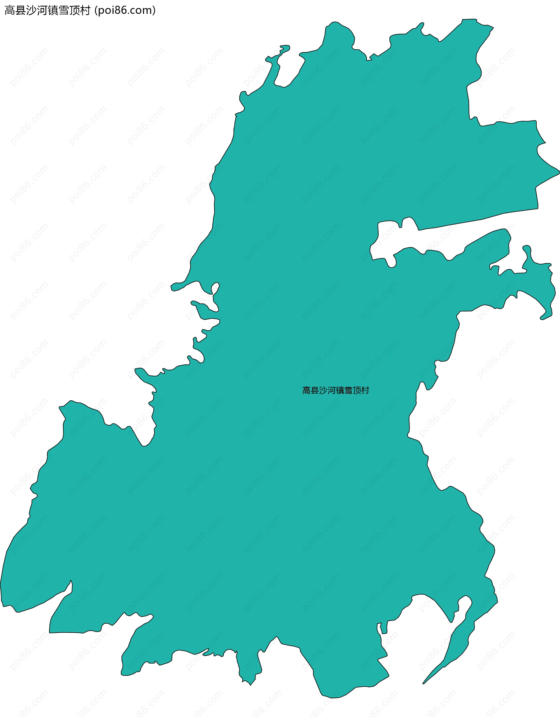 高县沙河镇雪顶村边界地图