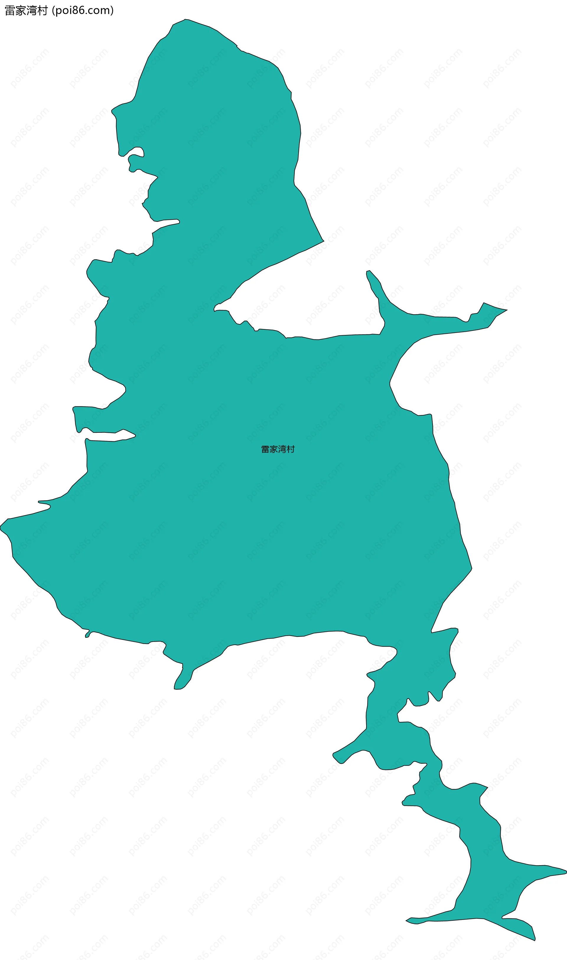 雷家湾村边界地图