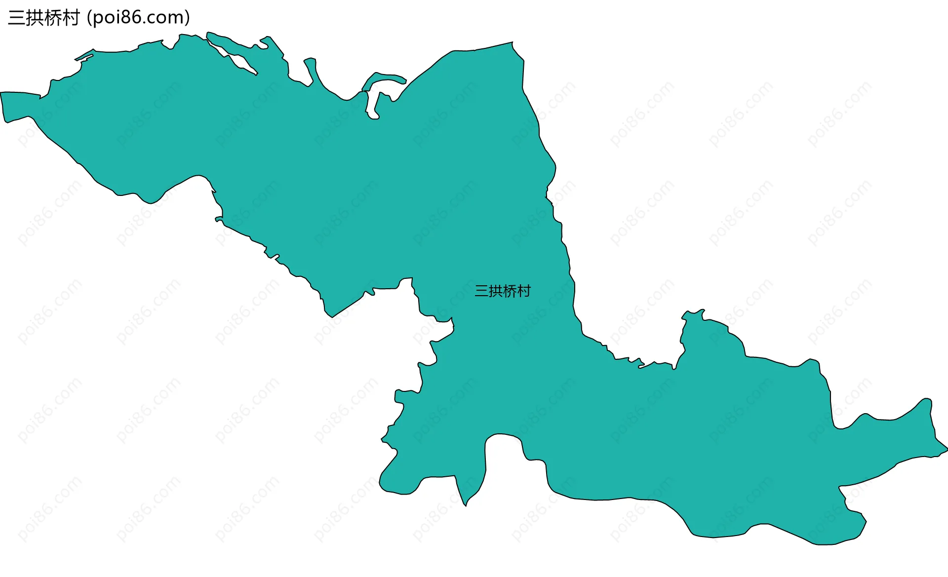 三拱桥村边界地图