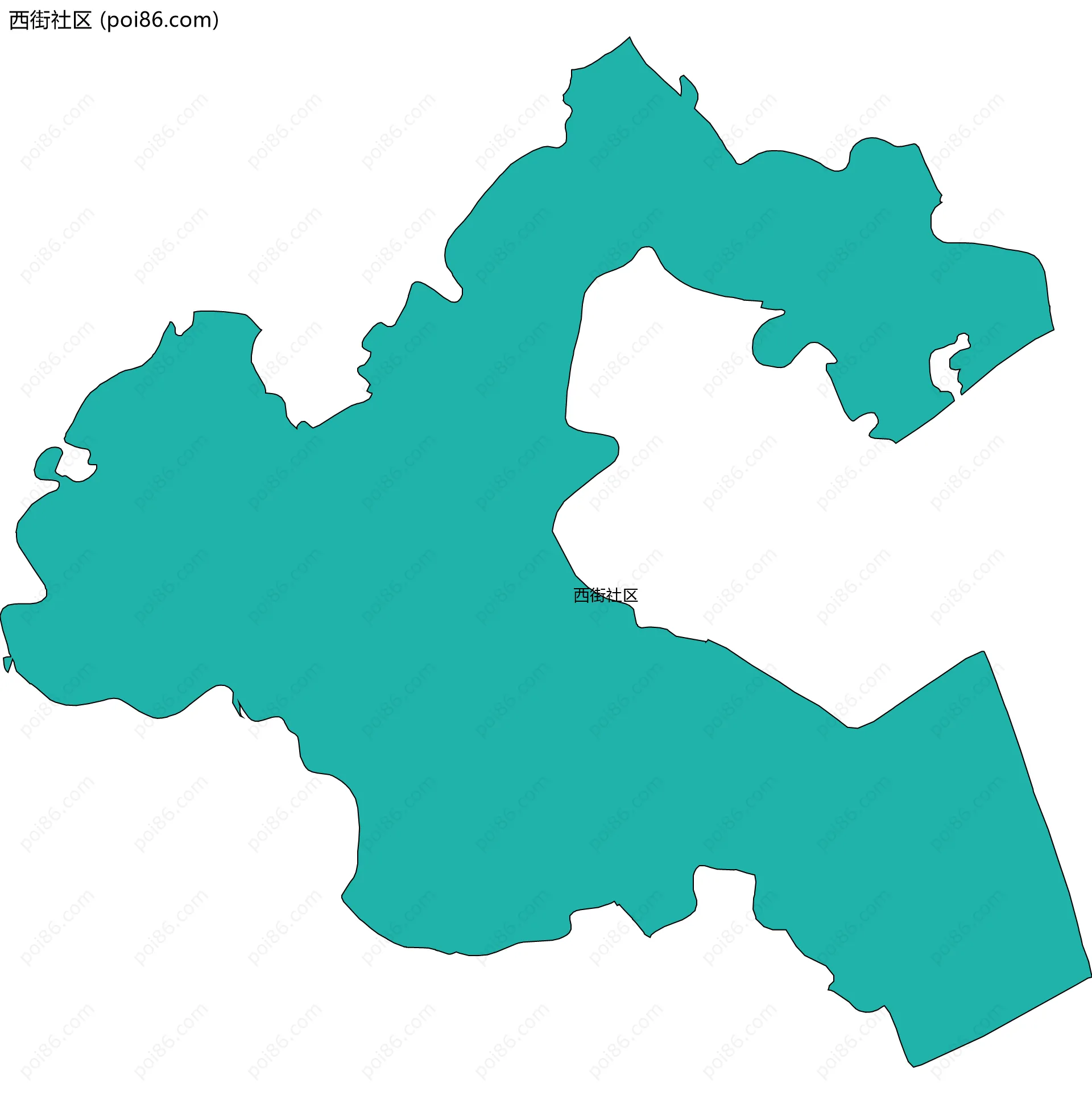 西街社区边界地图