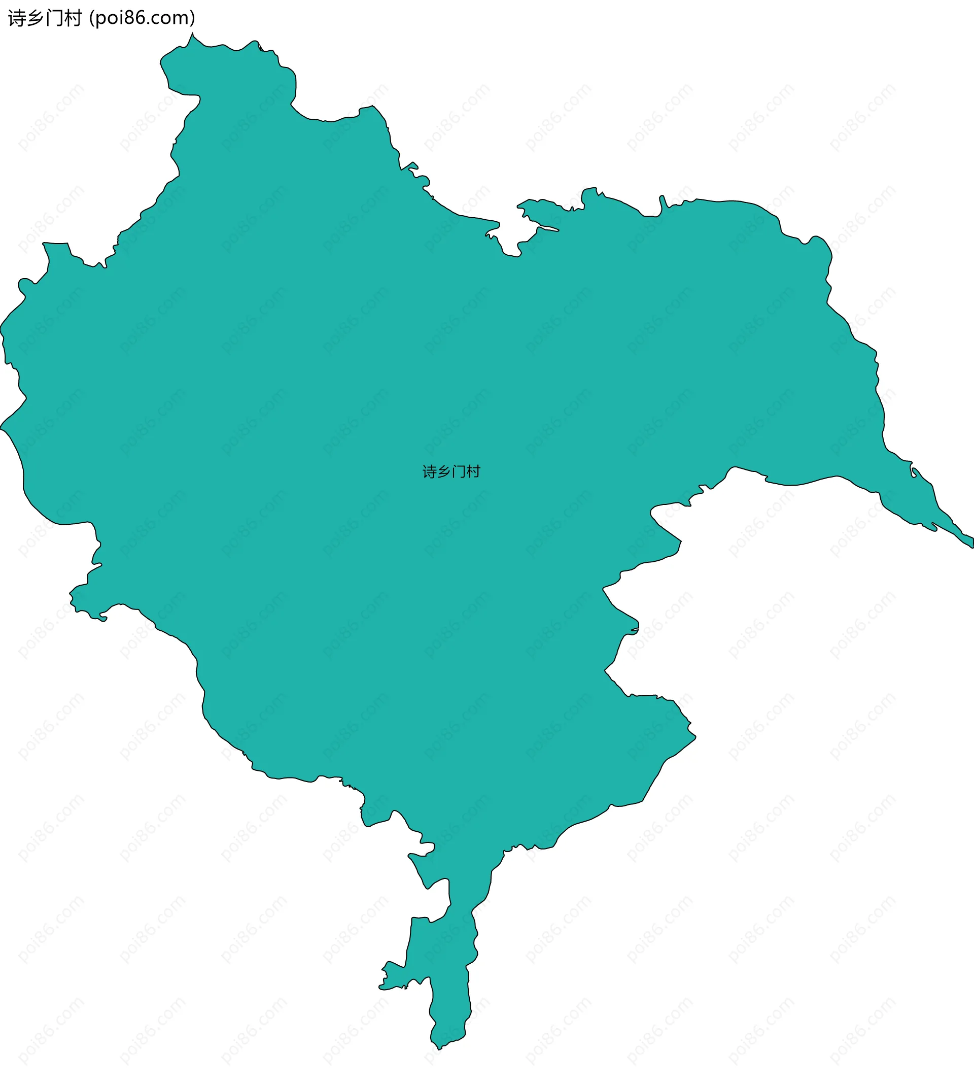 诗乡门村边界地图