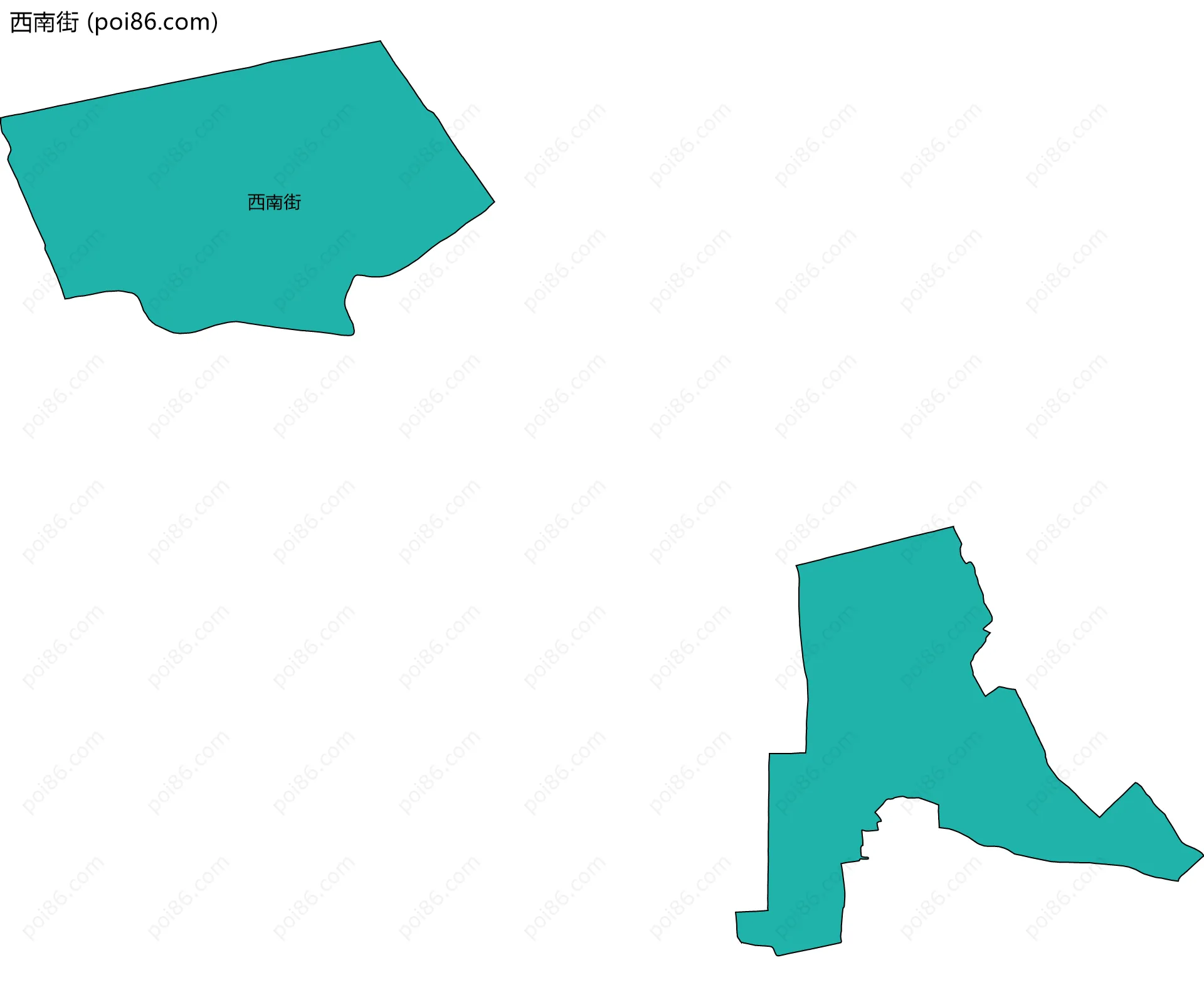 西南街边界地图