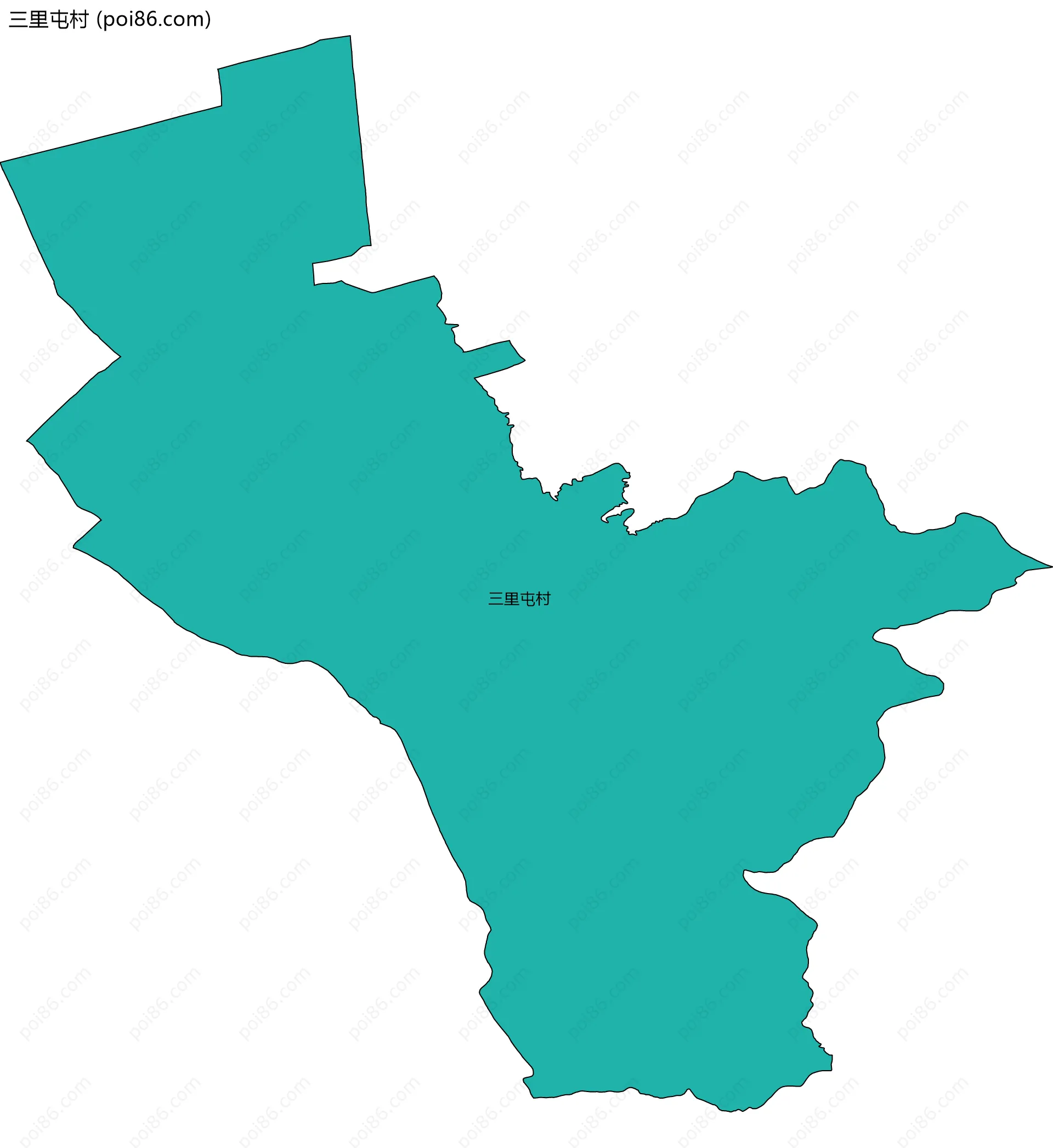 三里屯村边界地图