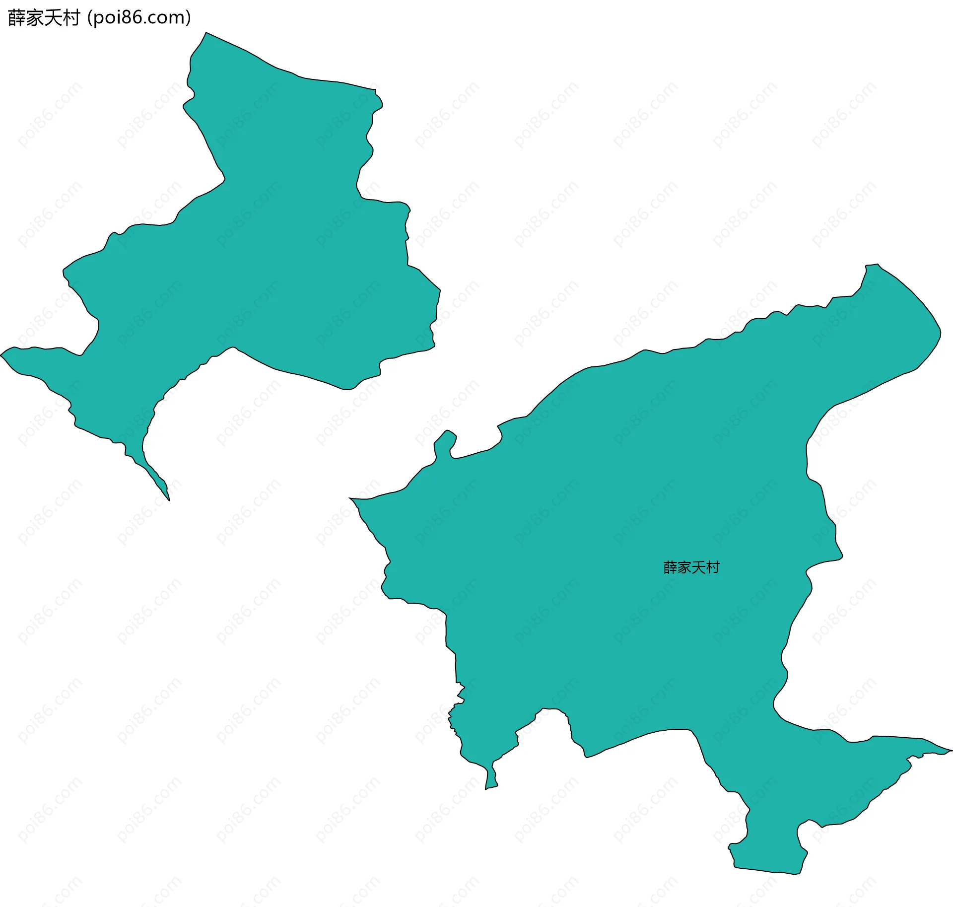 薛家夭村边界地图