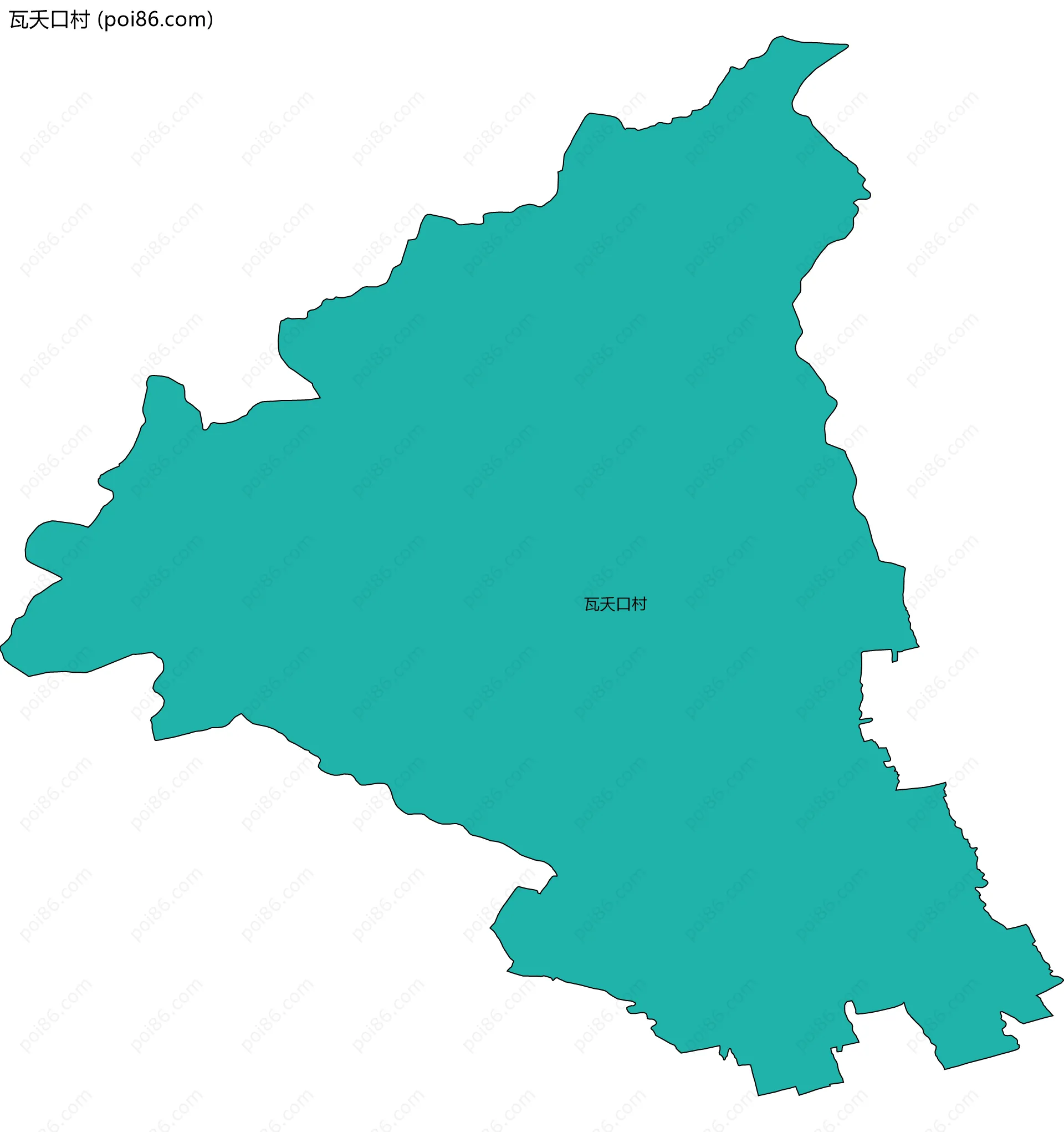 瓦夭口村边界地图