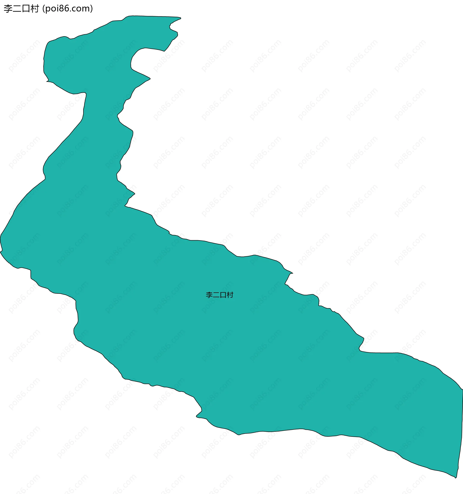 李二口村边界地图