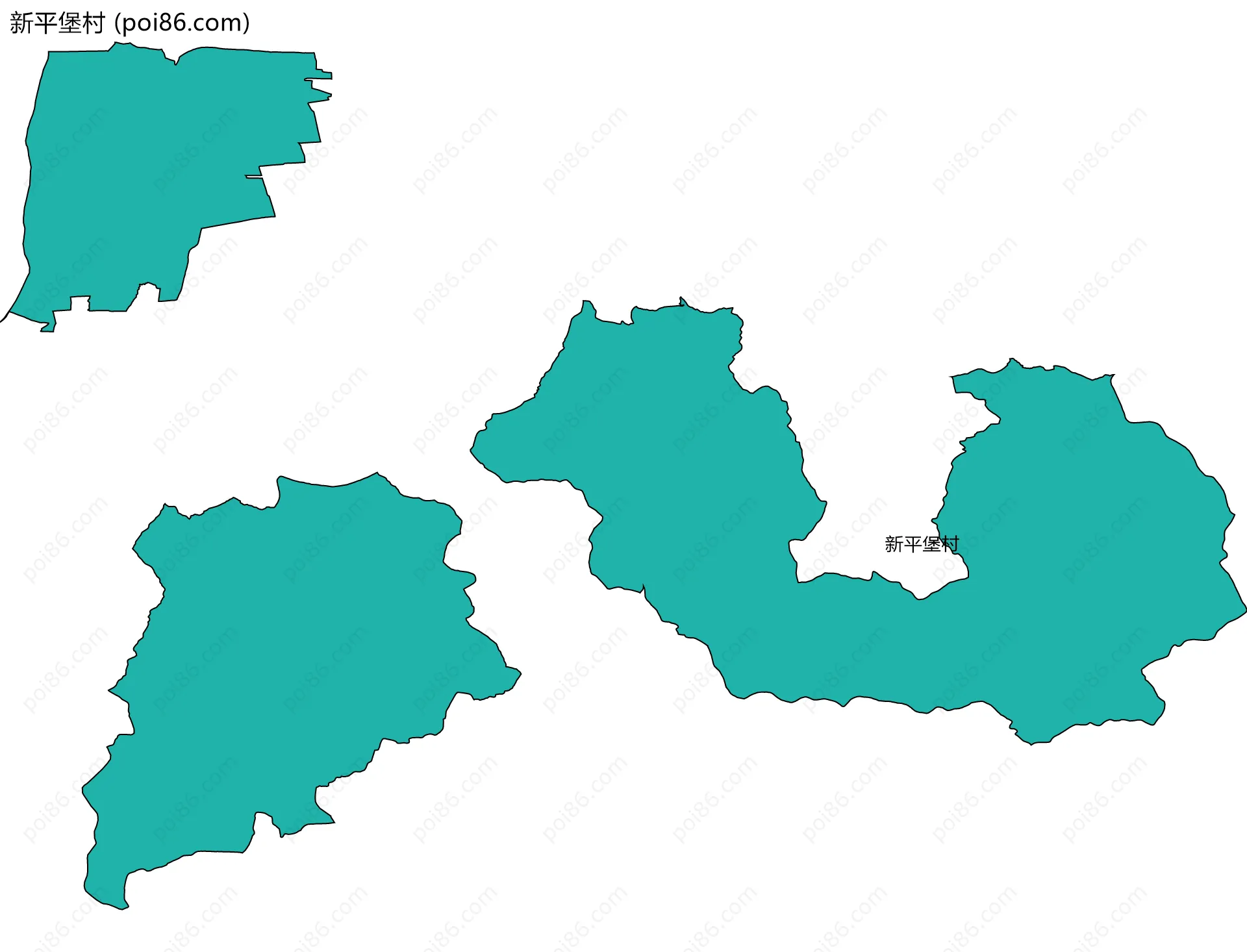 新平堡村边界地图