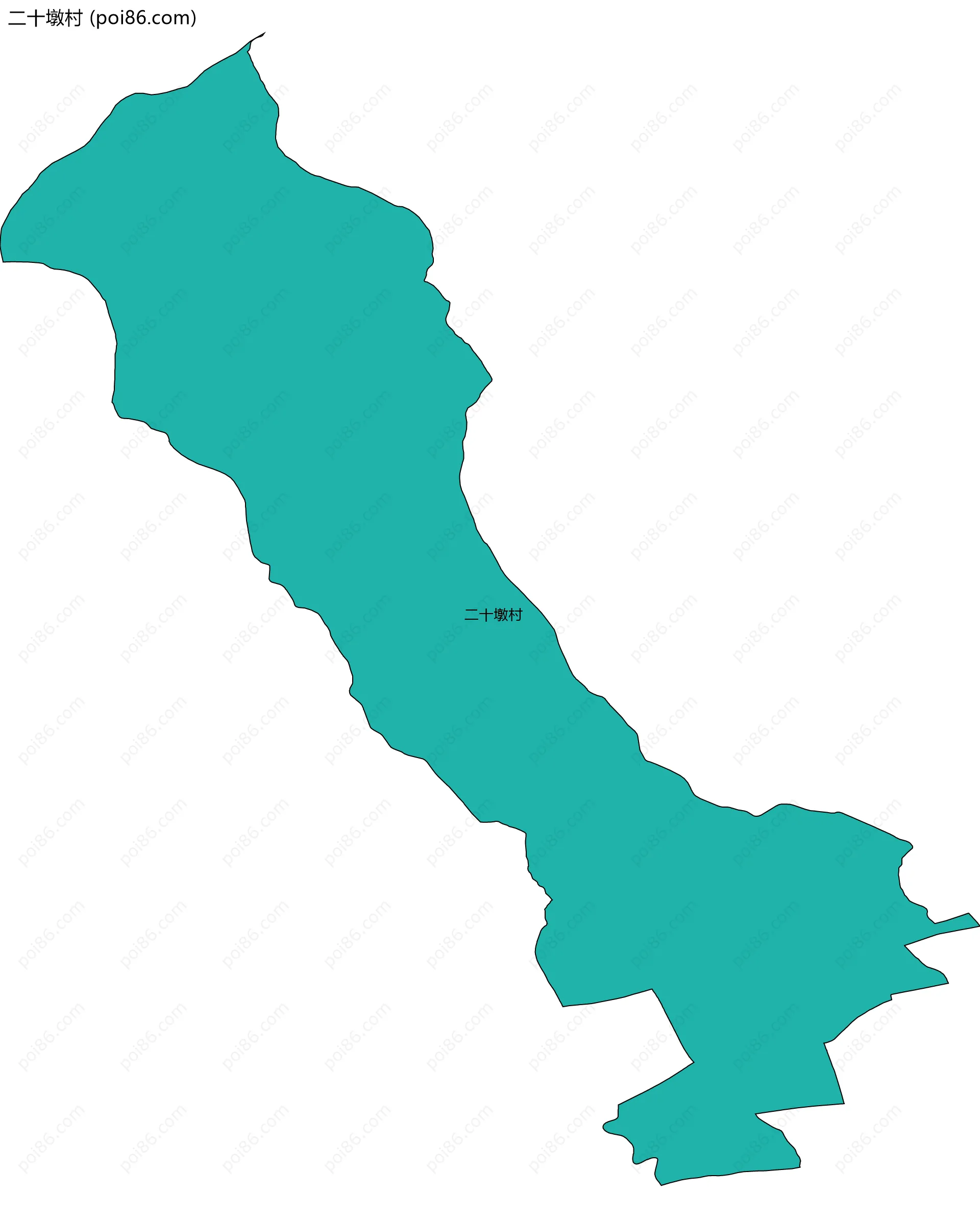 二十墩村边界地图